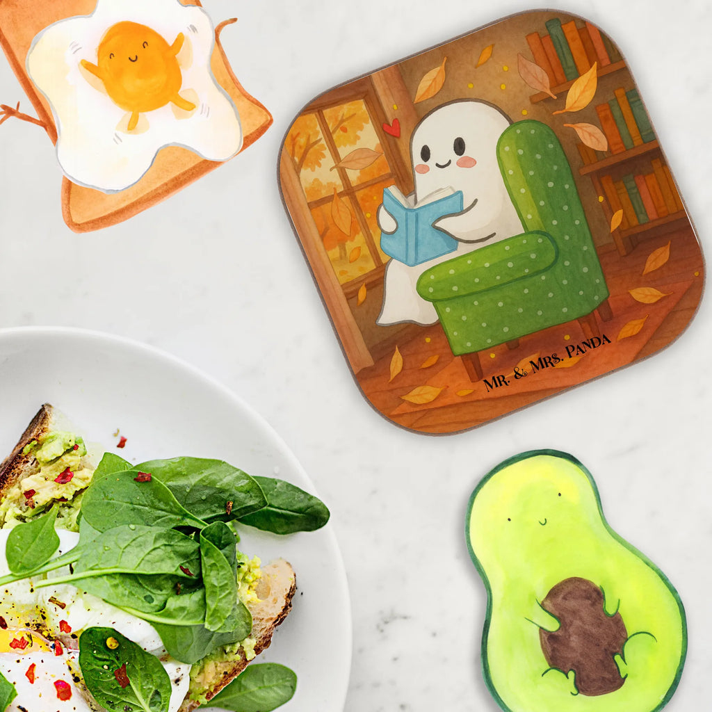 Square coaster Ghost Book Design Untersetzer, Bierdeckel, Glasuntersetzer, Untersetzer Gläser, Getränkeuntersetzer, Untersetzer aus Holz, Untersetzer für Gläser, Korkuntersetzer, Untersetzer Holz, Holzuntersetzer, Tassen Untersetzer, Untersetzer Design, Halloween, Deko, Martinssingen, Dekoration, Geschenke, Schenken, Gespenst, Buch, Herbst, gemütlich