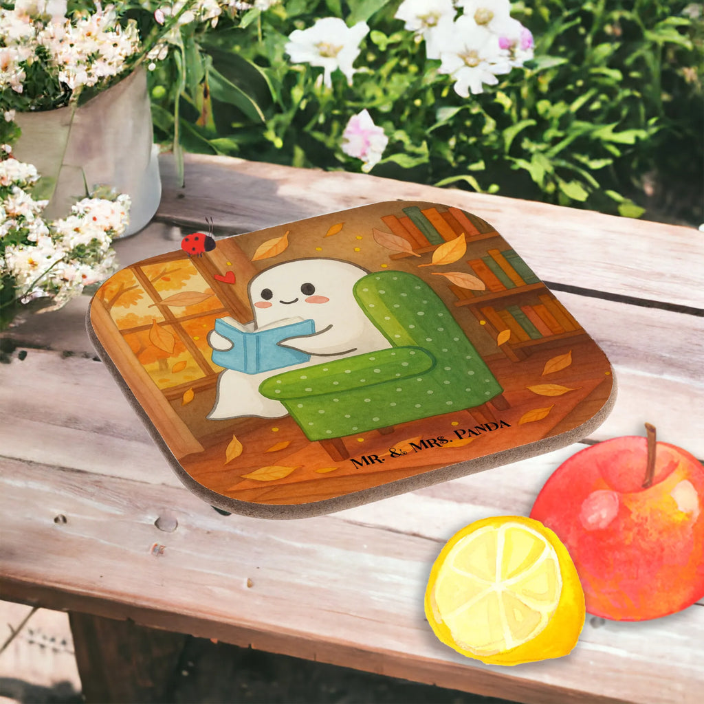 Square coaster Ghost Book Design Untersetzer, Bierdeckel, Glasuntersetzer, Untersetzer Gläser, Getränkeuntersetzer, Untersetzer aus Holz, Untersetzer für Gläser, Korkuntersetzer, Untersetzer Holz, Holzuntersetzer, Tassen Untersetzer, Untersetzer Design, Halloween, Deko, Martinssingen, Dekoration, Geschenke, Schenken, Gespenst, Buch, Herbst, gemütlich