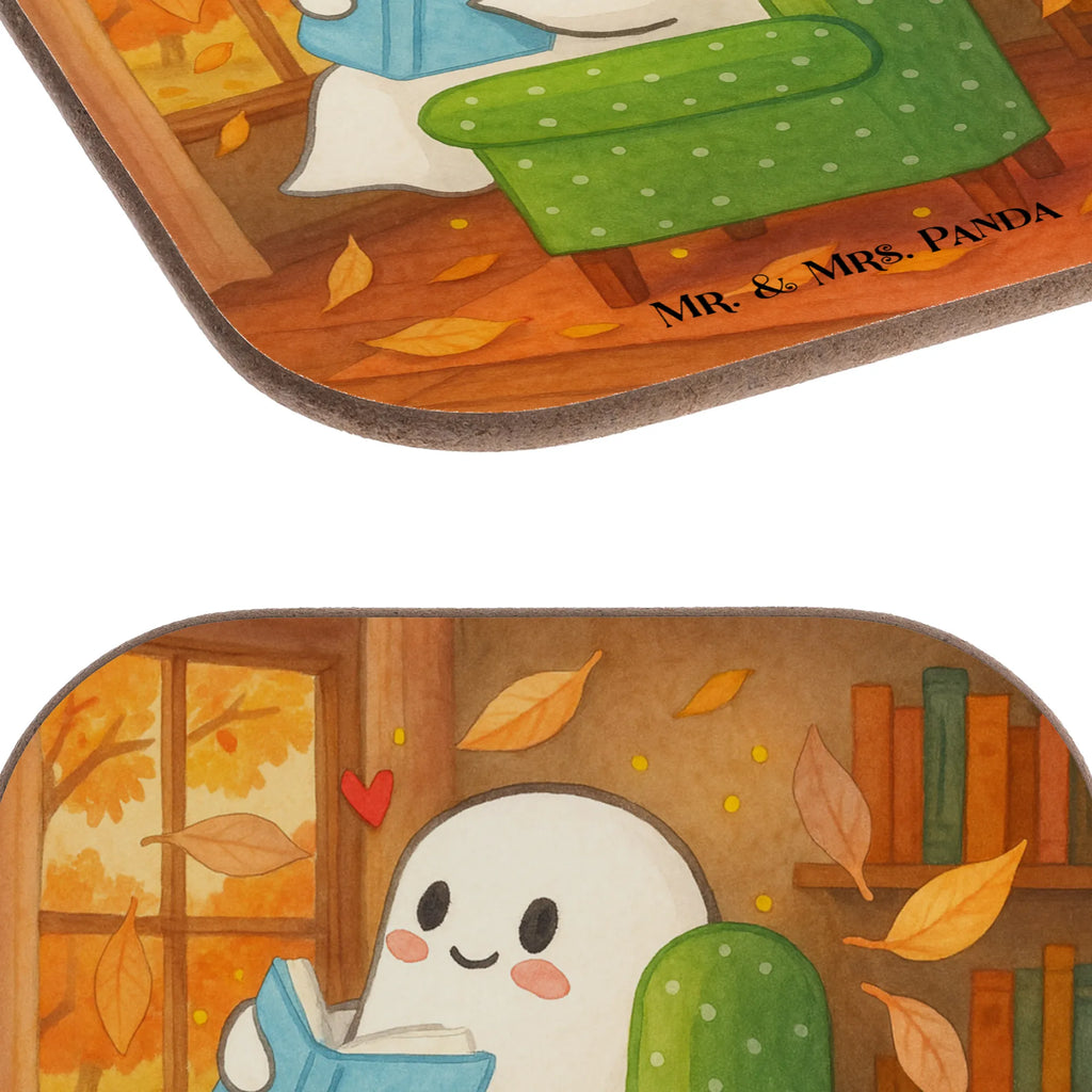 Square coaster Ghost Book Design Untersetzer, Bierdeckel, Glasuntersetzer, Untersetzer Gläser, Getränkeuntersetzer, Untersetzer aus Holz, Untersetzer für Gläser, Korkuntersetzer, Untersetzer Holz, Holzuntersetzer, Tassen Untersetzer, Untersetzer Design, Halloween, Deko, Martinssingen, Dekoration, Geschenke, Schenken, Gespenst, Buch, Herbst, gemütlich