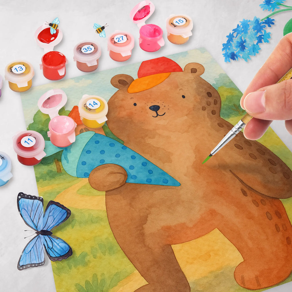 Malen nach Zahlen Bär Schultüte Design Künstler, Malen, Bastelidee, DIY, Ausmalbild, Baseln, Kunstwerk, Malen nach Zahlen, Kreativität, Bär, Teddy, Teddybär, Einschulung Geschenk, Schule Geschenk, Grundschule, Schulanfang, Schulbeginn, Schultüte, Bär Motiv, Erster Schultag Geschenk