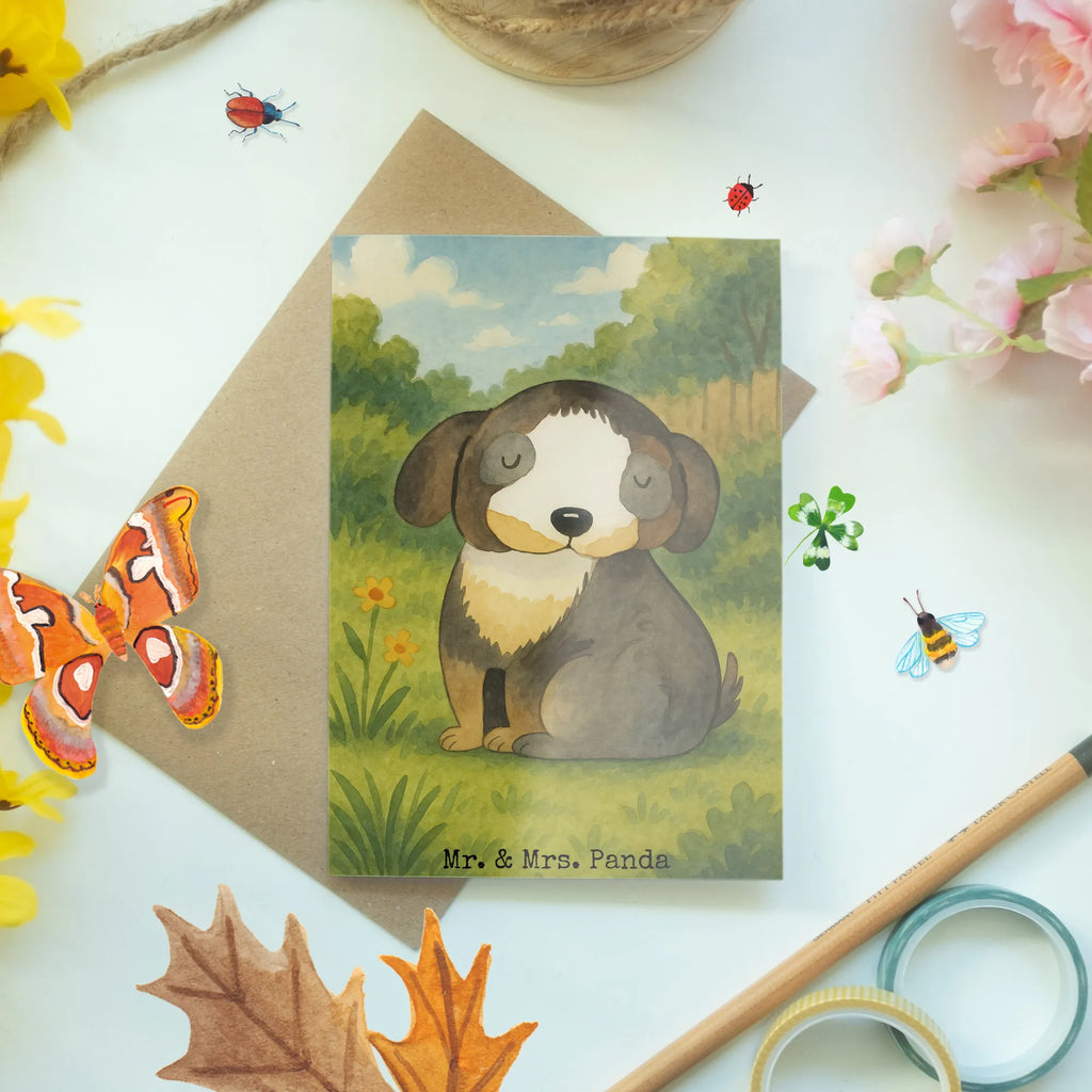 Greetings card Dog Relax Design Grußkarte, Klappkarte, Einladungskarte, Glückwunschkarte, Hochzeitskarte, Geburtstagskarte, Karte, Ansichtskarten, Hund, Hundemotiv, Haustier, Hunderasse, Tierliebhaber, Hundebesitzer, Sprüche, schwarzer Hund, Hundeliebe, Liebe, Hundeglück