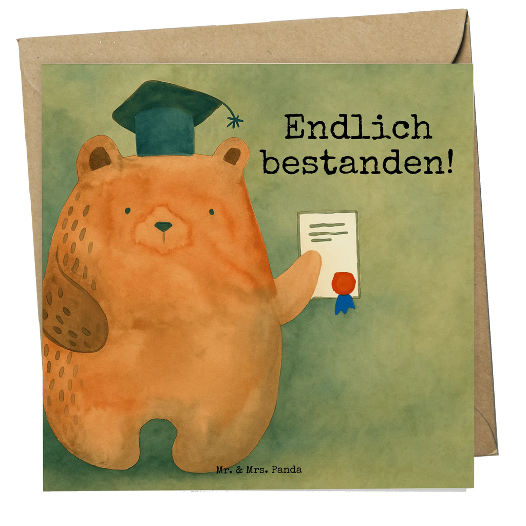 Deluxe Karte Bär Prüfung Design Karte, Grußkarte, Klappkarte, Einladungskarte, Glückwunschkarte, Hochzeitskarte, Geburtstagskarte, Hochwertige Grußkarte, Hochwertige Klappkarte, Bär, Teddy, Teddybär, Abitur, Prüfungen, Prüfung bestanden, Abschluss, Zeugnis, Abschlusszeugnis