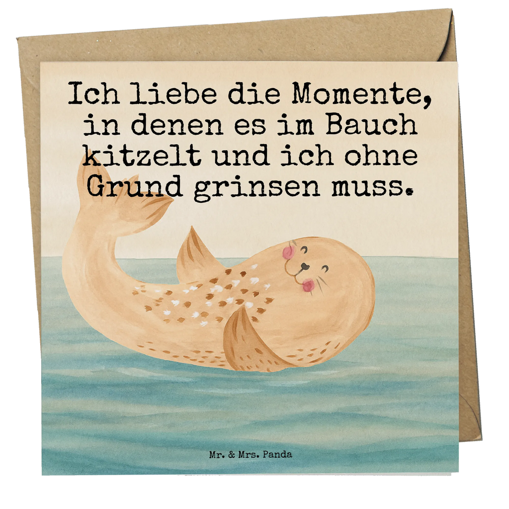 Deluxe Karte Robbe Liegen Design Karte, Grußkarte, Klappkarte, Einladungskarte, Glückwunschkarte, Hochzeitskarte, Geburtstagskarte, Hochwertige Grußkarte, Hochwertige Klappkarte, Tiermotive, Gute Laune, lustige Sprüche, Tiere, Robbe, Robben, Seehund, Strand, Meerestier, Ostsee, Nordsee, Lachen, Freude