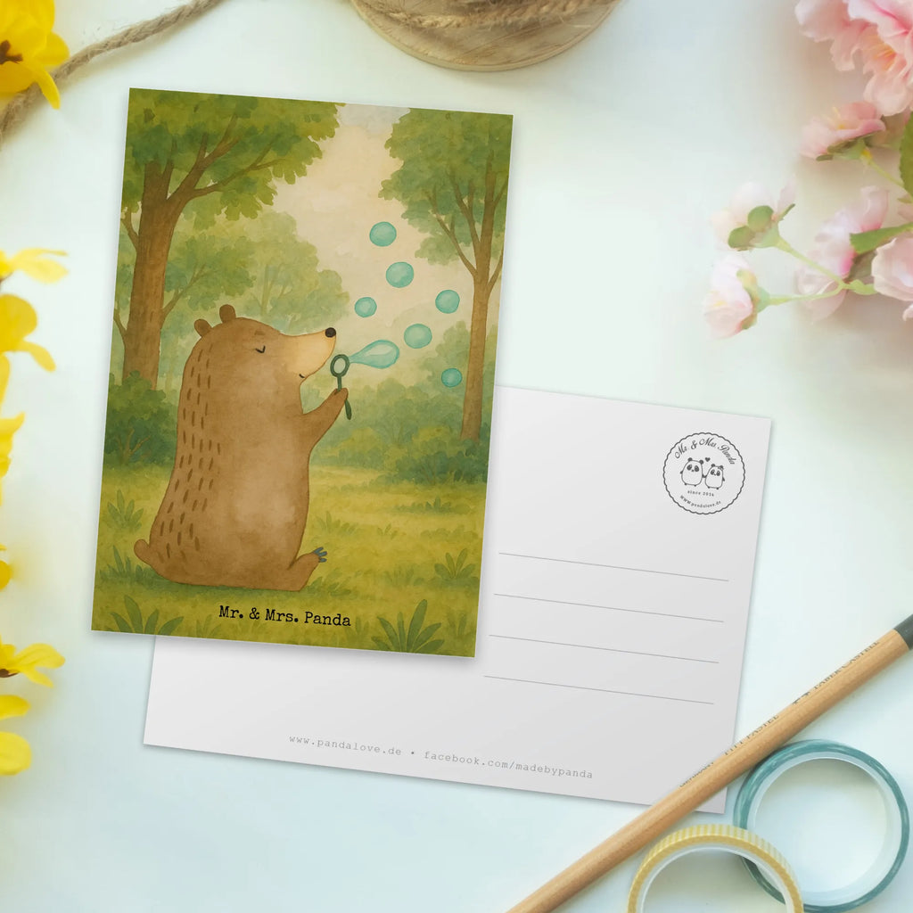 Postcard bear soap bubbles Design Postkarte, Karte, Geschenkkarte, Grußkarte, Einladung, Ansichtskarte, Geburtstagskarte, Einladungskarte, Dankeskarte, Ansichtskarten, Einladung Geburtstag, Einladungskarten Geburtstag, Bär, Teddy, Teddybär, Seifenblasen Bär Lustig Sein Glücklich Traurig Happy