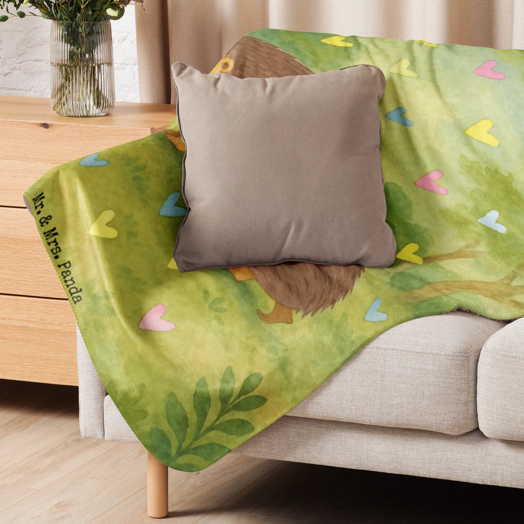 Sherpa cuddly blanket Hedgehog hearts Design Tiermotive, Gute Laune, lustige Sprüche, Tiere, Kuss, Herz, Herzen, Vertrauen, Igel, Leben, Liebe