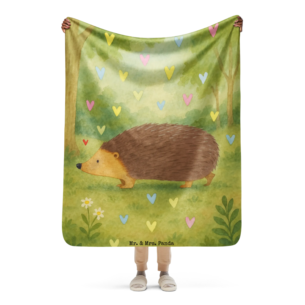 Sherpa cuddly blanket Hedgehog hearts Design Tiermotive, Gute Laune, lustige Sprüche, Tiere, Kuss, Herz, Herzen, Vertrauen, Igel, Leben, Liebe