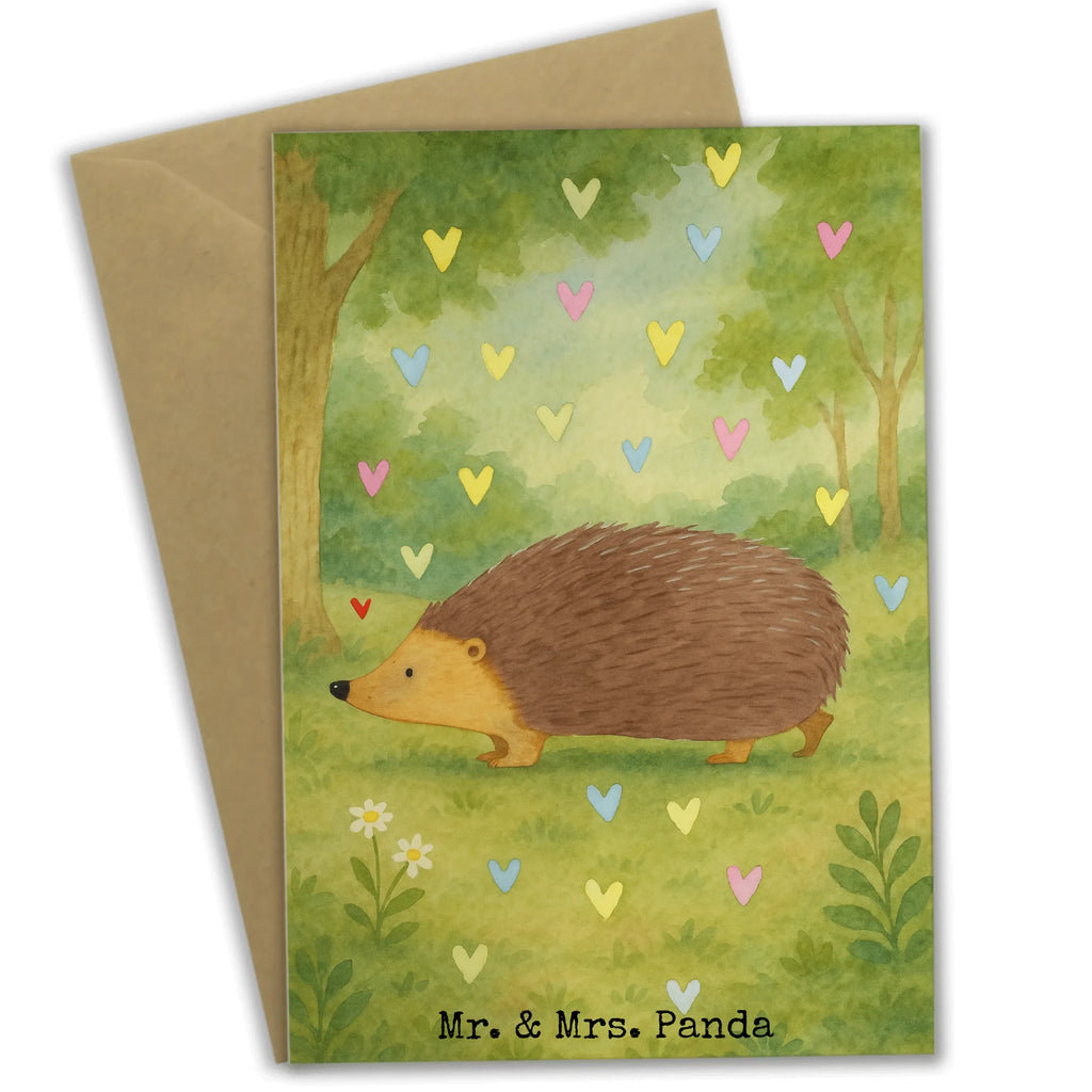 Greetings card Hedgehog hearts Design Grußkarte, Klappkarte, Einladungskarte, Glückwunschkarte, Hochzeitskarte, Geburtstagskarte, Karte, Ansichtskarten, Tiermotive, Gute Laune, lustige Sprüche, Tiere, Liebe, Herz, Herzen, Igel, Vertrauen, Kuss, Leben