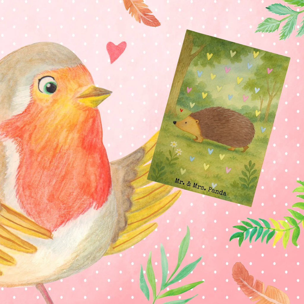 Greetings card Hedgehog hearts Design Grußkarte, Klappkarte, Einladungskarte, Glückwunschkarte, Hochzeitskarte, Geburtstagskarte, Karte, Ansichtskarten, Tiermotive, Gute Laune, lustige Sprüche, Tiere, Liebe, Herz, Herzen, Igel, Vertrauen, Kuss, Leben