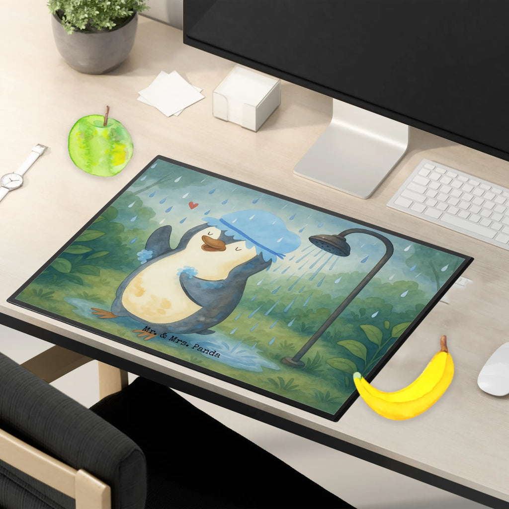 Podkładka na biurko Pingwin Prysznic Design Schreibtisch Unterlagen, Bürobedarf, Schreibtischauflage, Schreibwaren, Schreibtischunterlage Groß, Schreibunterlage, Büroartikel, Pinguin, Lebensmotto, Dusche, glücklich sein, Neuanfang, duschen, Neustart, Pinguine, Motivation