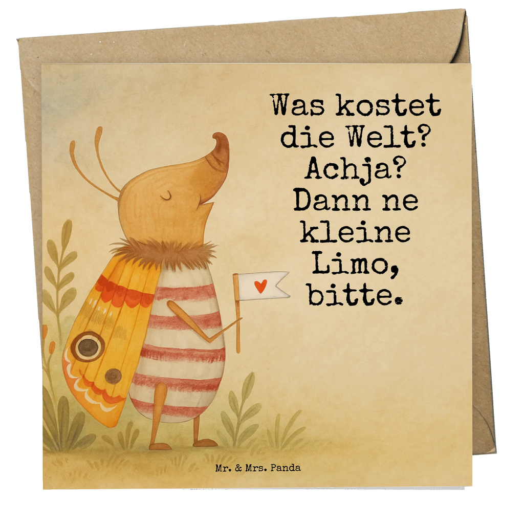 Deluxe Karte Nachtfalter Fähnchen Design Karte, Grußkarte, Klappkarte, Einladungskarte, Glückwunschkarte, Hochzeitskarte, Geburtstagskarte, Hochwertige Grußkarte, Hochwertige Klappkarte, Tiermotive, Gute Laune, lustige Sprüche, Tiere, Nachtfalter, Käfer, Spruch lustig, Spruch witzig, süß, niedlich, Küche Deko, Was kostet die Welt