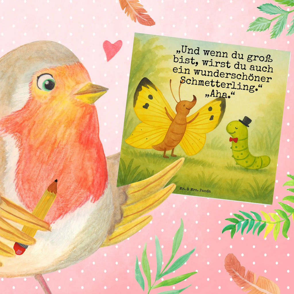 Deluxe Karte Raupe Schmetterling Design Karte, Grußkarte, Klappkarte, Einladungskarte, Glückwunschkarte, Hochzeitskarte, Geburtstagskarte, Hochwertige Grußkarte, Hochwertige Klappkarte, Tiermotive, Gute Laune, lustige Sprüche, Tiere, Raupe, Schmetterling, Zitronenfalter, Entwicklung, Erwachsen werden, Kokon, Hut, Hütchen, Schönheit, Aufwachsen