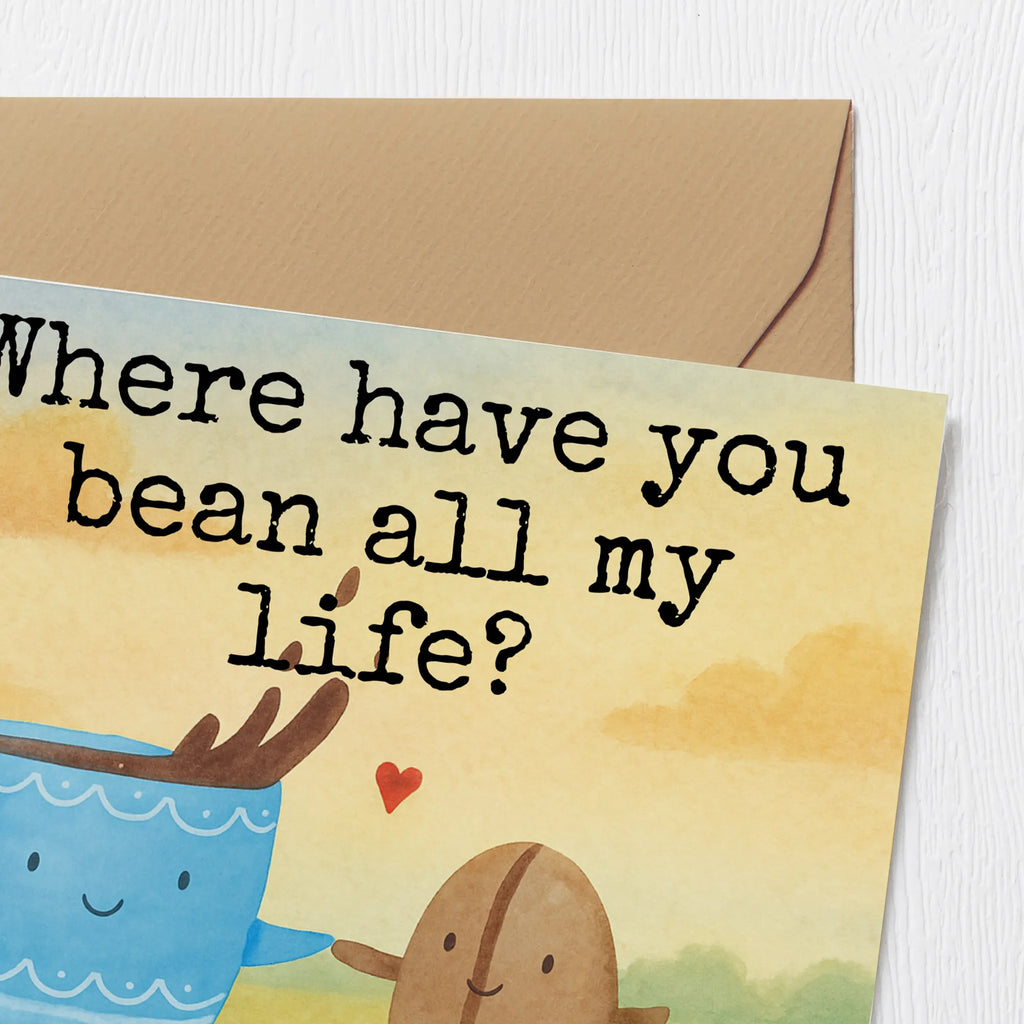 Deluxe Karte Kaffee Bohne Design Karte, Grußkarte, Klappkarte, Einladungskarte, Glückwunschkarte, Hochzeitskarte, Geburtstagskarte, Hochwertige Grußkarte, Hochwertige Klappkarte, Tiermotive, Gute Laune, lustige Sprüche, Tiere, Kaffee, Kaffeebohne, Genuss, Zufriedenheit, Glück