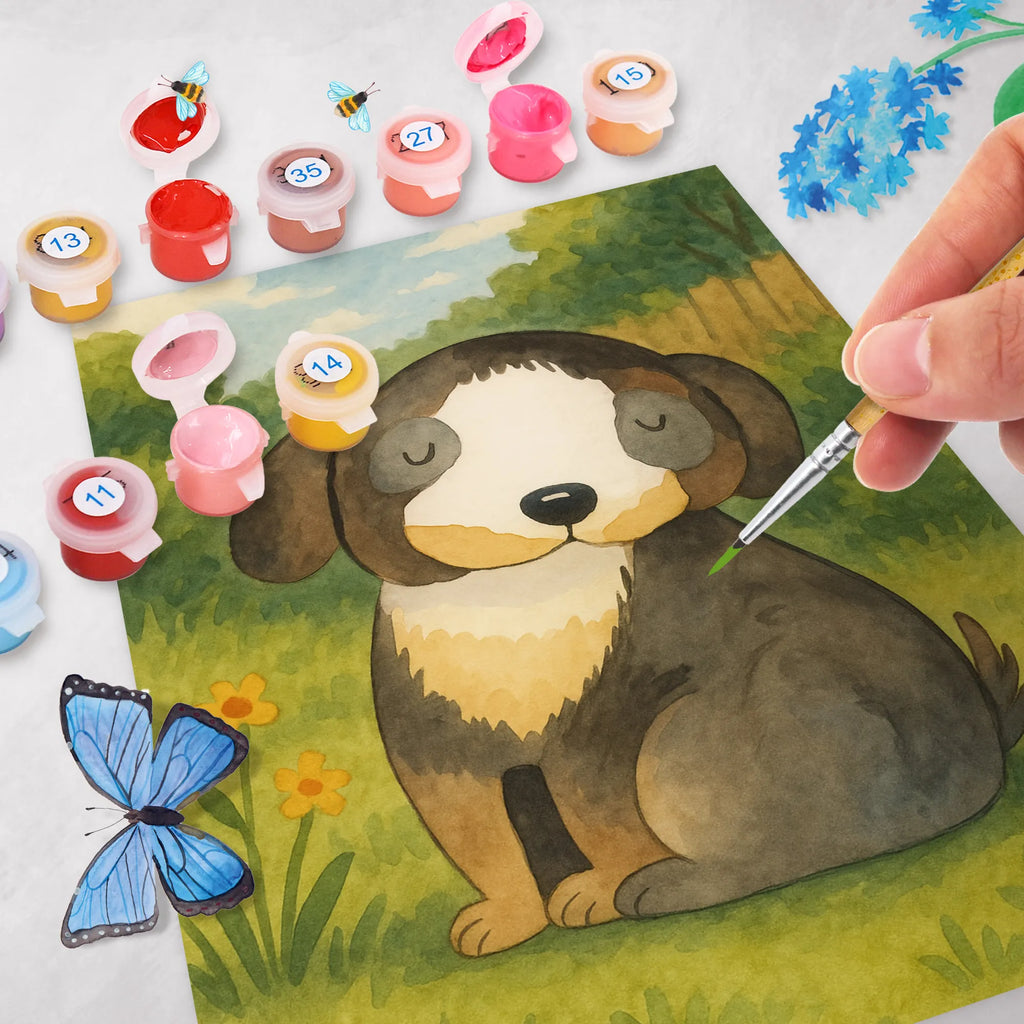 Malen nach Zahlen Hund Entspannen Design DIY, Malen nach Zahlen, Kunstwerk, Ausmalbild, Künstler, Baseln, Bastelidee, Malen, Kreativität, Hund, Hundemotiv, Haustier, Hunderasse, Tierliebhaber, Hundebesitzer, Sprüche, Liebe, Hundeglück, Hundeliebe, schwarzer Hund