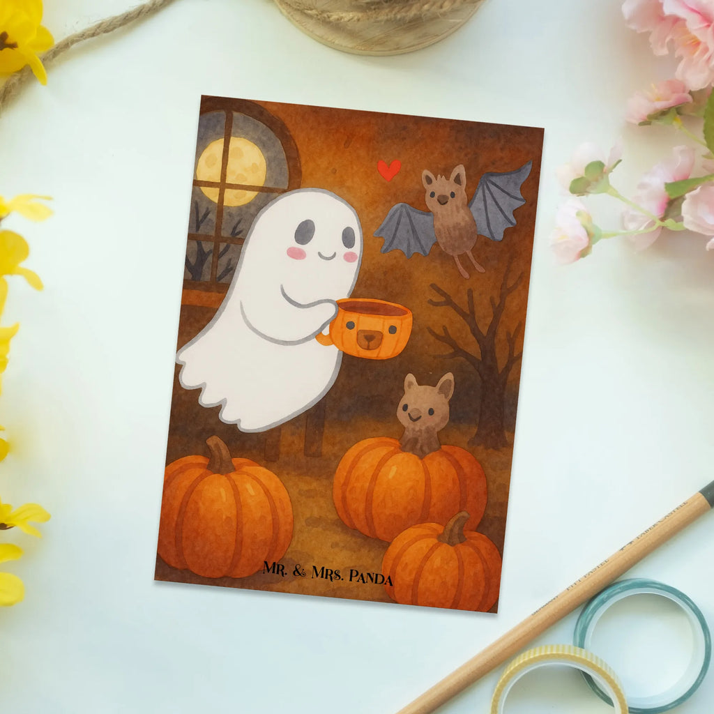 Pocztówka Duch kawa Design Ansichtskarte, Einladung, Grußkarte, Einladungskarten Geburtstag, Ansichtskarten, Dankeskarte, Einladungskarte, Einladung Geburtstag, Karte, Geburtstagskarte, Postkarte, Geschenkkarte, Halloween, Deko, Martinssingen, Dekoration, Geschenke, Schenken, Kaffee, Gespenst