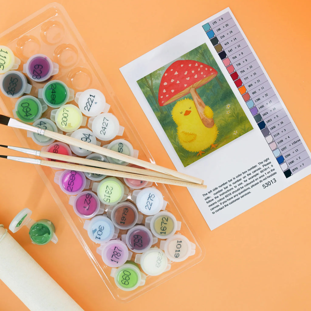 Malowanie według numerów pisklę muchomor czerwony Design DIY, Bastelidee, Kreativität, Kunstwerk, Malen nach Zahlen, Ausmalbild, Malen, Baseln, Künstler, Ostern, Osterhase, Ostergeschenke, Osternest, Osterdeko, Geschenke zu Ostern, Ostern Geschenk, Ostergeschenke Kinder, Ostern Kinder, Frohe Ostern, Küken, Fliegenpilz, Ostergrüße, Glückspilz