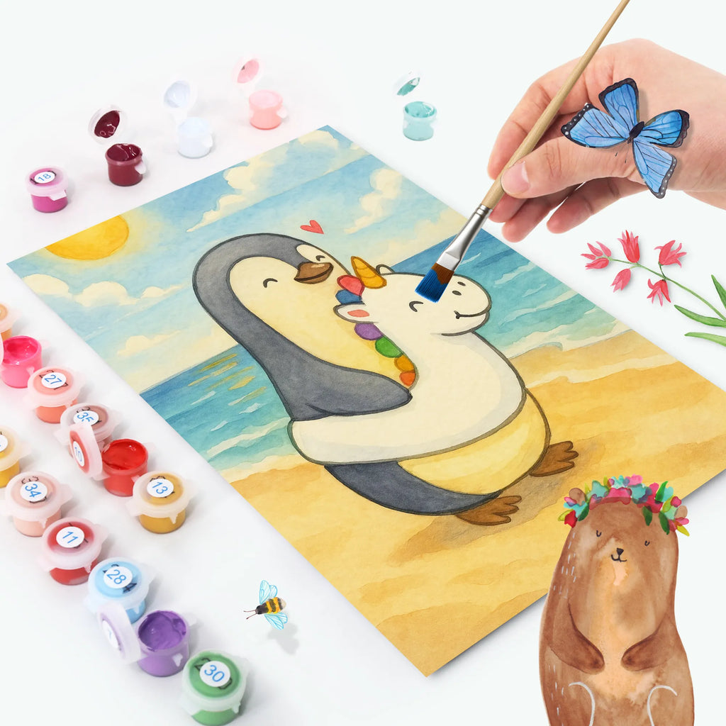 Malen nach Zahlen Pinguin Schwimmring Design Ausmalbild, DIY, Kreativität, Bastelidee, Malen, Künstler, Kunstwerk, Baseln, Malen nach Zahlen, Sommer, Sommermotive, Urlaubsmotive, Produkte für Urlauber, Sommer Produkte