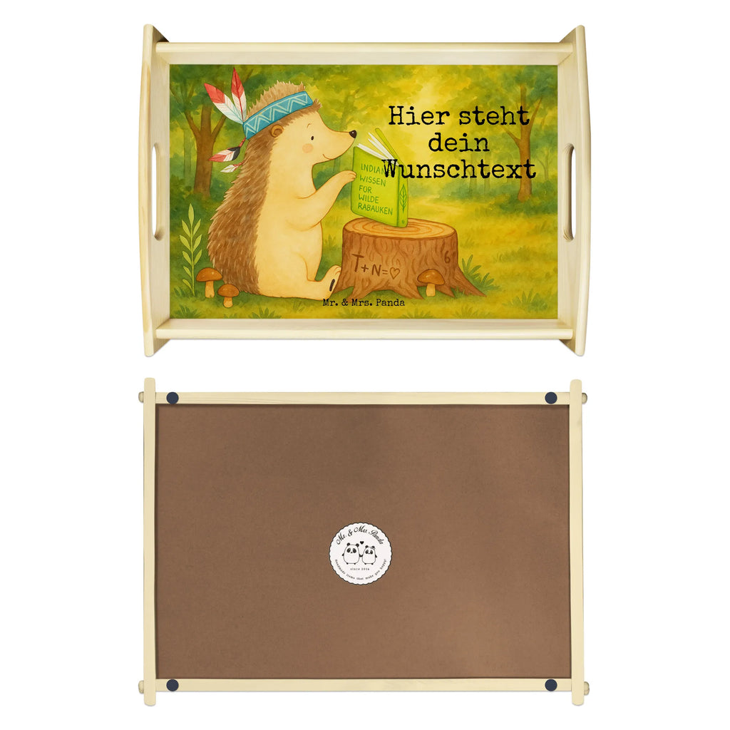 Personalisiertes Serviertablett Igel Federschmuck Design Personalisiertes Dekotablett, Tablett mit Namen, Personalisiertes Tablett, Personalisiertes Küchentablett, Personalisiertes Serviertablett, Personalisiertes Frühstückstablett, Serviertablett mit Namen, Personalisiertes Holztablett, Waldtiere, Tiere, Camping, Igel, Abenteuer, Lagerfeuer, Indianer