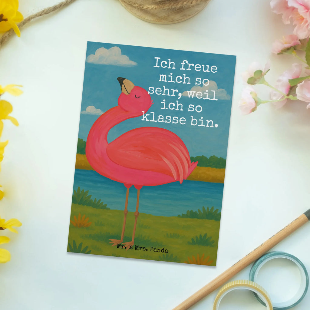 Postkarte Flamingo Stolz Design Postkarte, Karte, Geschenkkarte, Grußkarte, Einladung, Ansichtskarte, Geburtstagskarte, Einladungskarte, Dankeskarte, Ansichtskarten, Einladung Geburtstag, Einladungskarten Geburtstag, Flamingo, stolz, Freude, Selbstliebe, Selbstakzeptanz, Freundin, beste Freundin, Tochter, Mama, Schwester