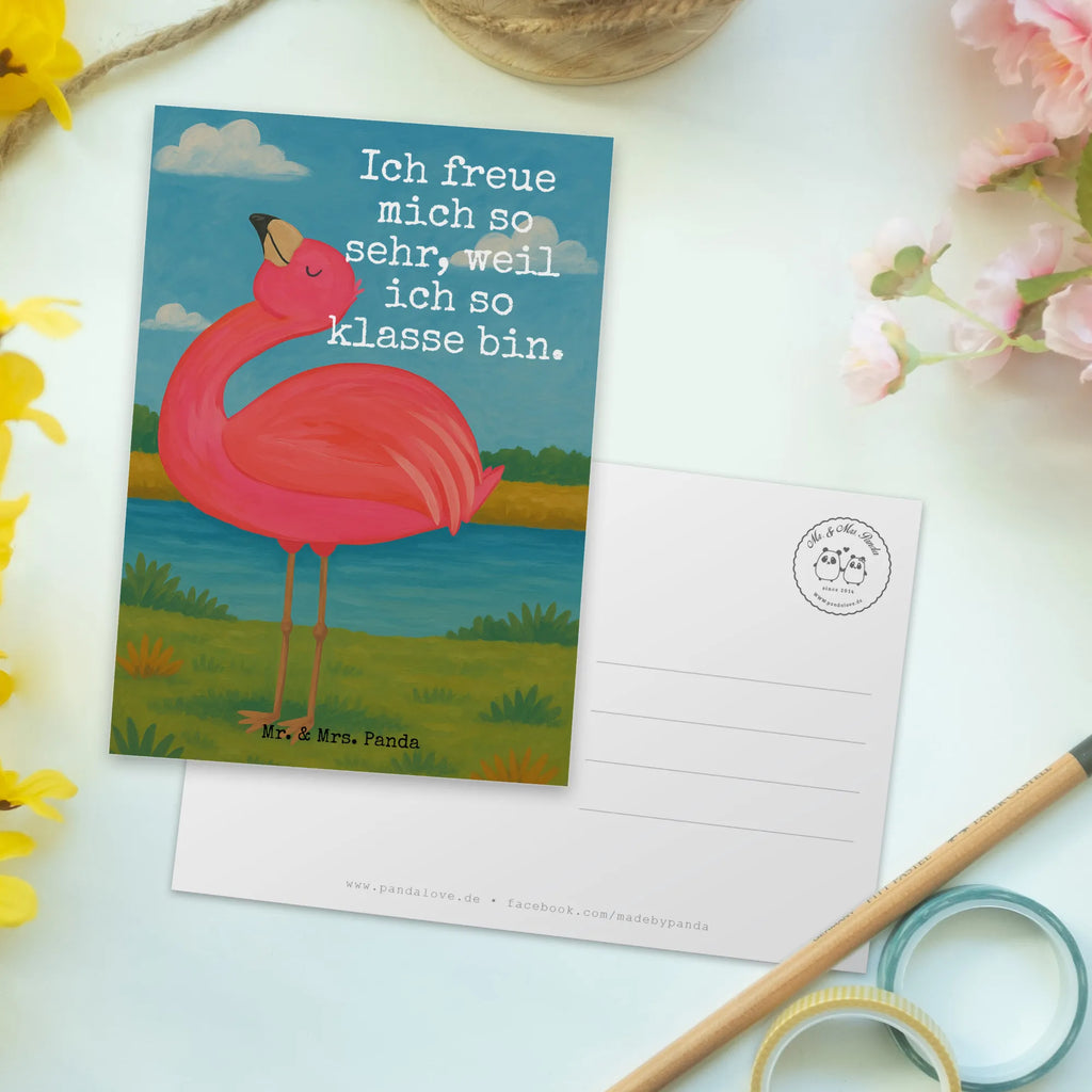 Postkarte Flamingo Stolz Design Postkarte, Karte, Geschenkkarte, Grußkarte, Einladung, Ansichtskarte, Geburtstagskarte, Einladungskarte, Dankeskarte, Ansichtskarten, Einladung Geburtstag, Einladungskarten Geburtstag, Flamingo, stolz, Freude, Selbstliebe, Selbstakzeptanz, Freundin, beste Freundin, Tochter, Mama, Schwester