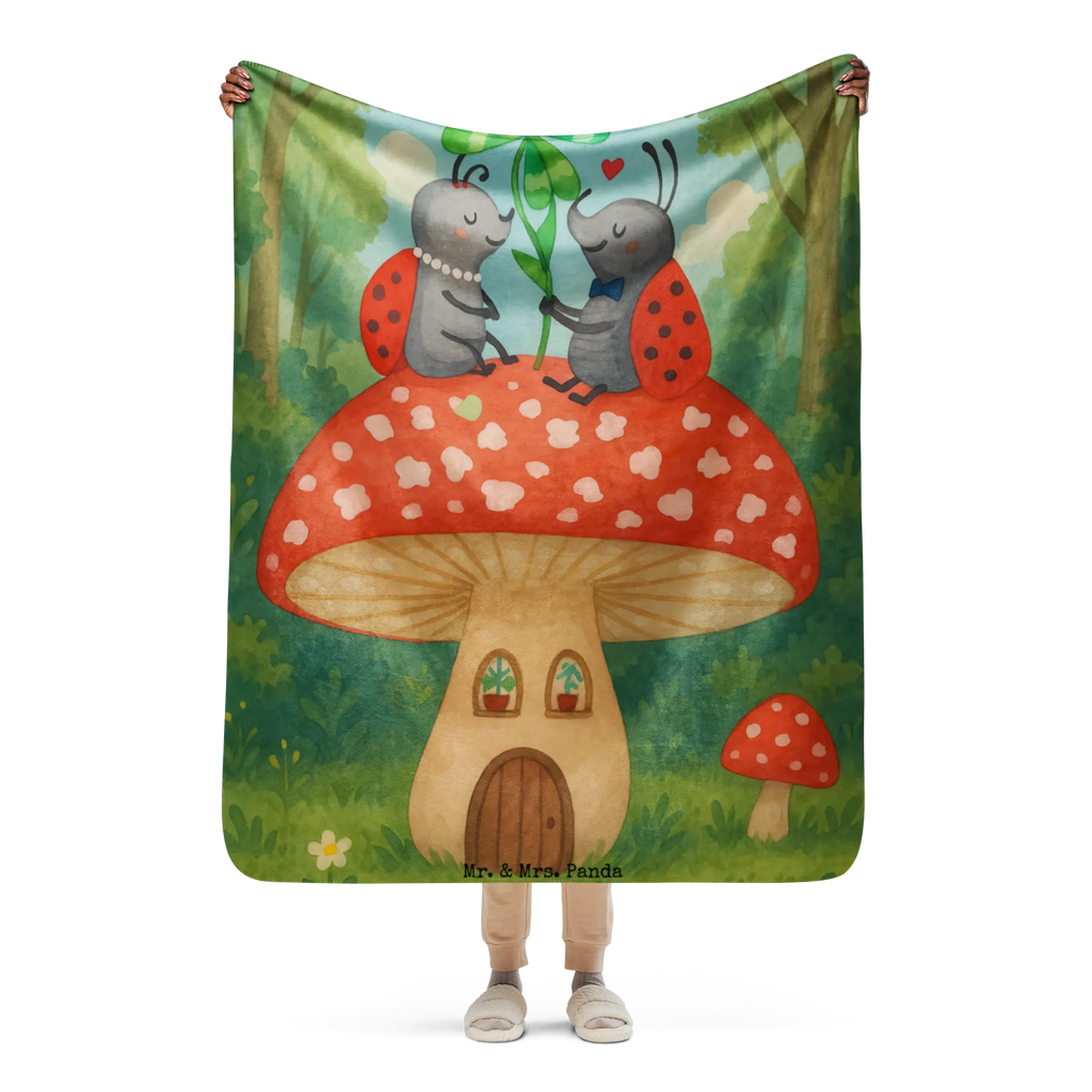 Sherpa cuddly blanket ladybug toadstool Design Tiermotive, Gute Laune, lustige Sprüche, Tiere, Marienkäfer, Wohnung, Fleigenpilzhaus, zuhause, Fliegenpilz, Haus