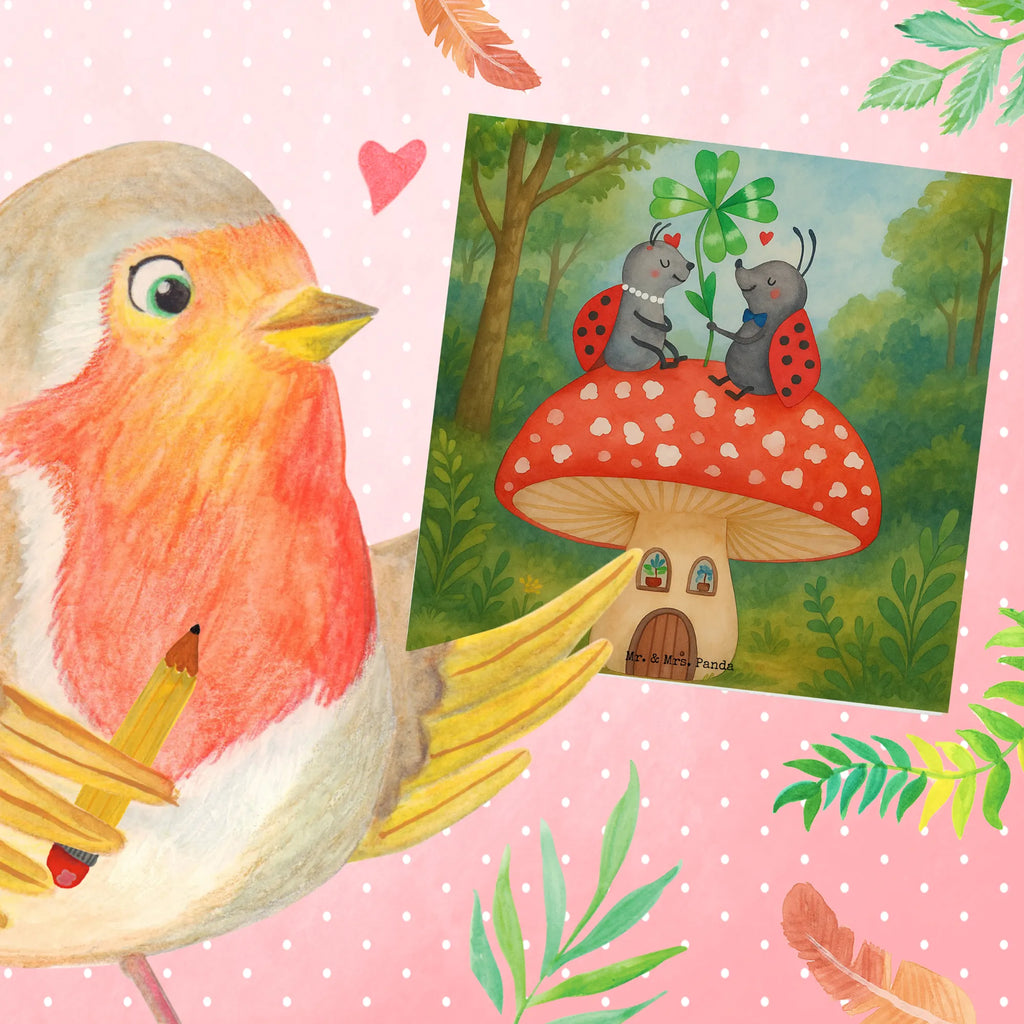 Deluxe Karte Marienkäfer Fliegenpilz Design Karte, Grußkarte, Klappkarte, Einladungskarte, Glückwunschkarte, Hochzeitskarte, Geburtstagskarte, Hochwertige Grußkarte, Hochwertige Klappkarte, Tiermotive, Gute Laune, lustige Sprüche, Tiere, Haus, Wohnung, zuhause, Fliegenpilz, Marienkäfer, Fleigenpilzhaus