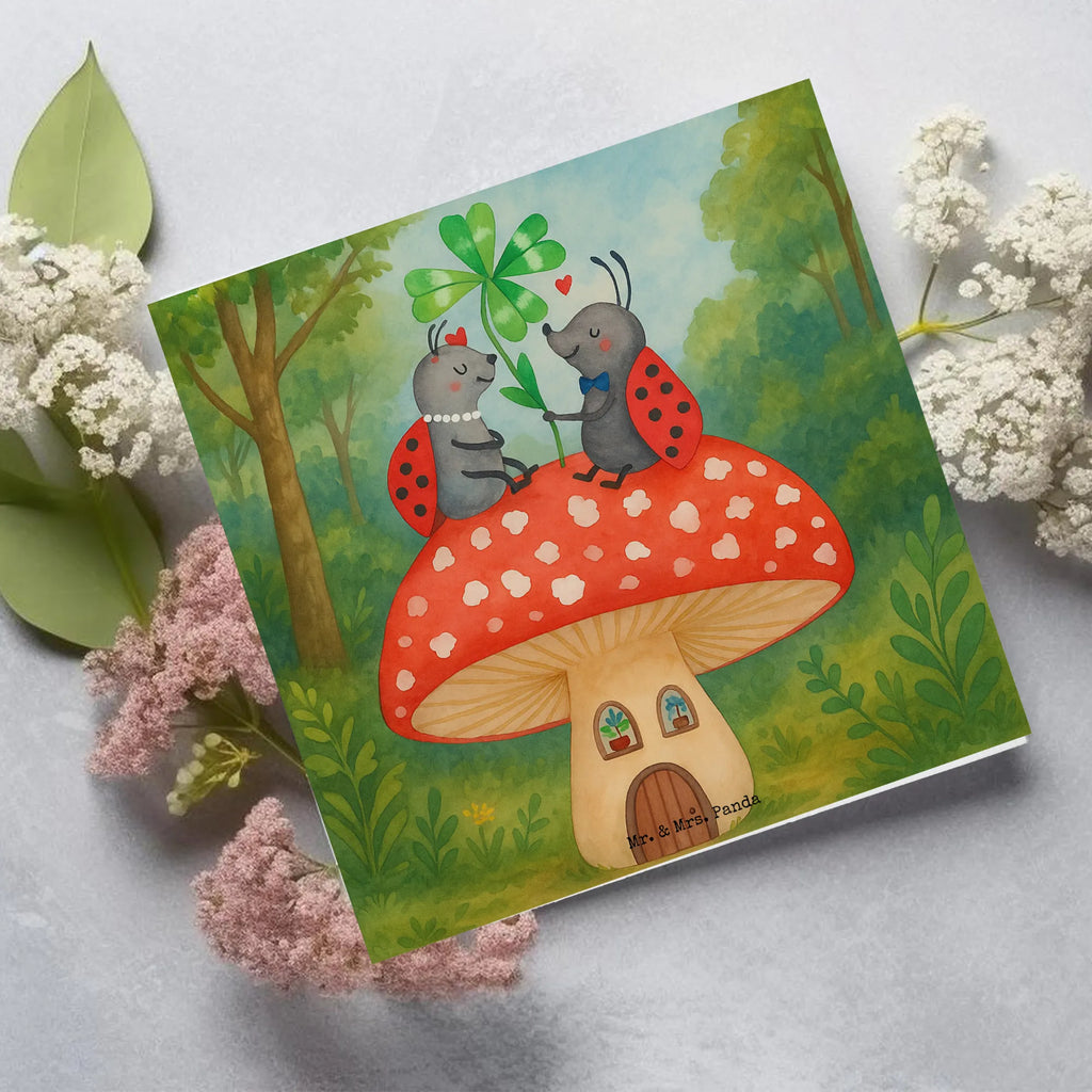 Deluxe Karte Marienkäfer Fliegenpilz Design Karte, Grußkarte, Klappkarte, Einladungskarte, Glückwunschkarte, Hochzeitskarte, Geburtstagskarte, Hochwertige Grußkarte, Hochwertige Klappkarte, Tiermotive, Gute Laune, lustige Sprüche, Tiere, Haus, Wohnung, zuhause, Fliegenpilz, Marienkäfer, Fleigenpilzhaus