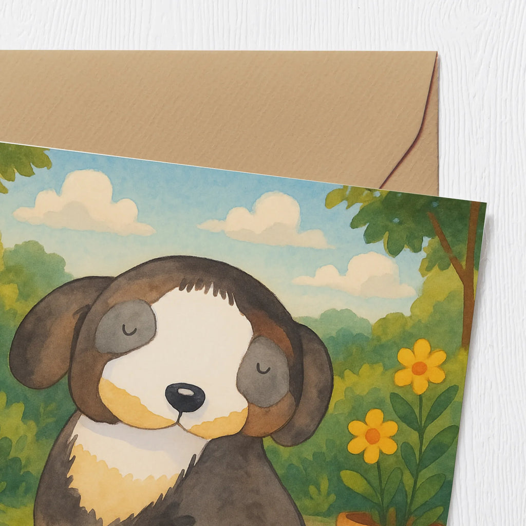 Deluxe Card Dog Relax Design Karte, Grußkarte, Klappkarte, Einladungskarte, Glückwunschkarte, Hochzeitskarte, Geburtstagskarte, Hochwertige Grußkarte, Hochwertige Klappkarte, Hund, Hundemotiv, Haustier, Hunderasse, Tierliebhaber, Hundebesitzer, Sprüche, schwarzer Hund, Hundeliebe, Liebe, Hundeglück