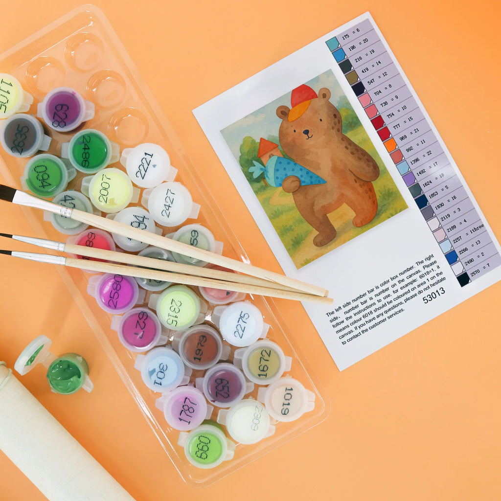 Malen nach Zahlen Bär Schultüte Design Künstler, Malen, Bastelidee, DIY, Ausmalbild, Baseln, Kunstwerk, Malen nach Zahlen, Kreativität, Bär, Teddy, Teddybär, Einschulung Geschenk, Schule Geschenk, Grundschule, Schulanfang, Schulbeginn, Schultüte, Bär Motiv, Erster Schultag Geschenk