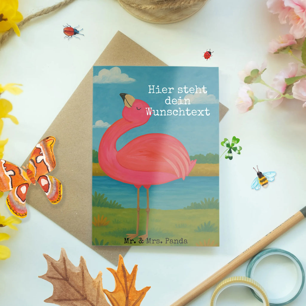Personalisierte Grußkarte Flamingo Stolz Design Personalisierte Hochzeitskarte, Personalisiertere Klappkarte, Personalisierte Grußkarte, Personalisierte Karte, Grußkarte als Geldgeschenk, Grußkarte selber drucken, Grußkarten personalisiert, Personalisierte Glückwunschkarte, Grußkarte selbst gestalten, Personalisierte Einladungskarte, Personalisierte Geburtstagskarte, Grußkarte mit persönlichen Nachrichten, Grußkarte mit Namen, Flamingo, Selbstliebe, stolz, Mama, Schwester, beste Freundin, Freude, Selbstakzeptanz, Tochter, Freundin
