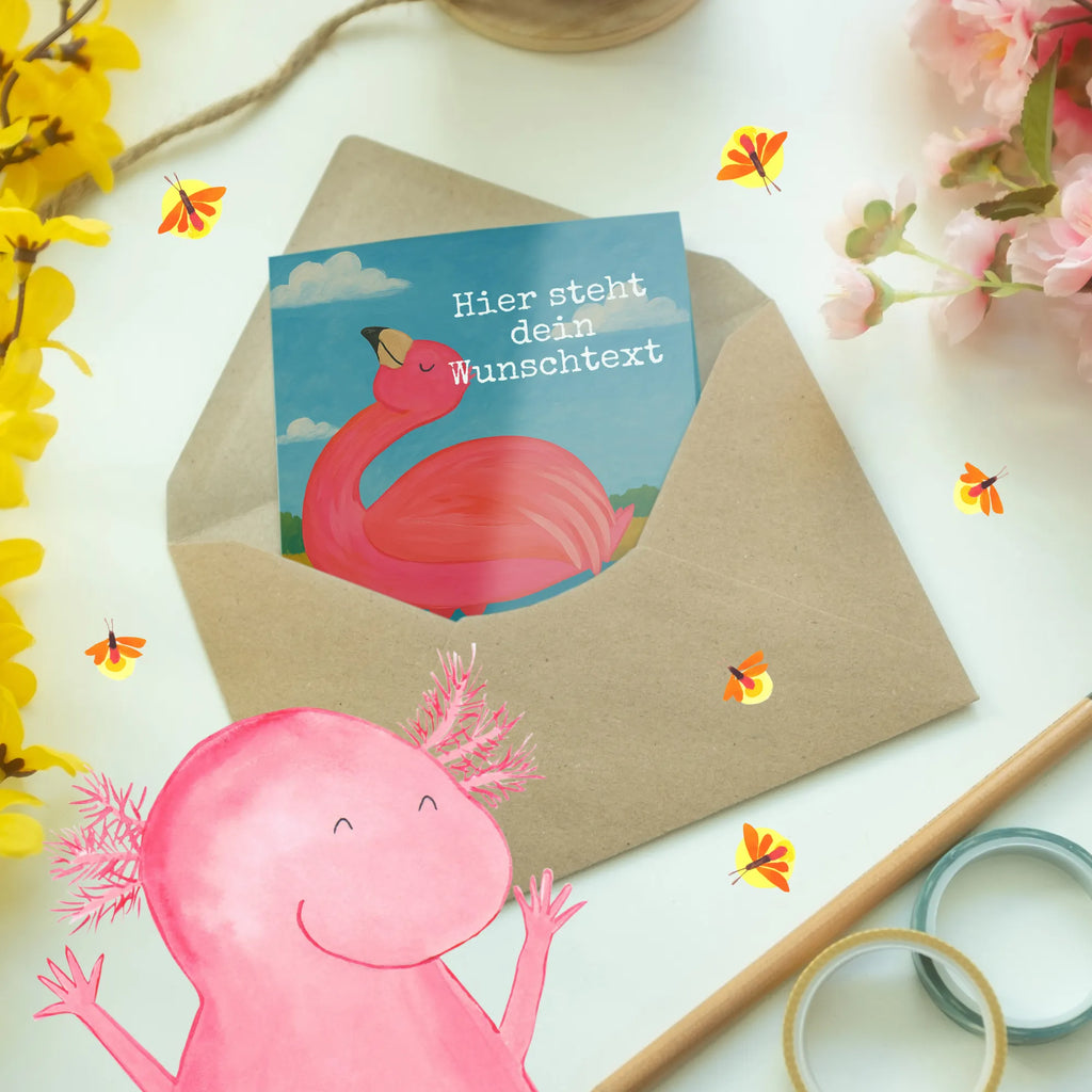 Personalisierte Grußkarte Flamingo Stolz Design Personalisierte Hochzeitskarte, Personalisiertere Klappkarte, Personalisierte Grußkarte, Personalisierte Karte, Grußkarte als Geldgeschenk, Grußkarte selber drucken, Grußkarten personalisiert, Personalisierte Glückwunschkarte, Grußkarte selbst gestalten, Personalisierte Einladungskarte, Personalisierte Geburtstagskarte, Grußkarte mit persönlichen Nachrichten, Grußkarte mit Namen, Flamingo, Selbstliebe, stolz, Mama, Schwester, beste Freundin, Freude, Selbstakzeptanz, Tochter, Freundin