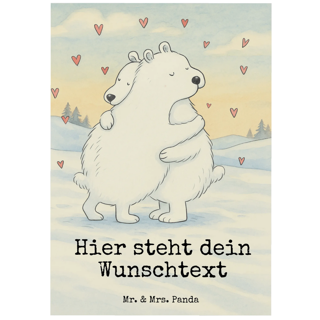 Personalisierte Postkarte Eisbär Umarmen Design Geschenkkarte mit Wunschtext, Karte mit Namen, Postkarte mit Wunschtext, Geschenkkarte mit Namen, Grußkarte mit Namen, Postkarte mit Namen, Karte mit Wunschtext, Grußkarte mit Wunschtext, Ansichtskarte mit Namen, Ansichtskarte mit Wunschtext, Postkarte bedrucken, Postkarte personalisierbar, Einladung mit Wunschtext, Einladung mit Namen, Tiermotive, Gute Laune, lustige Sprüche, Tiere