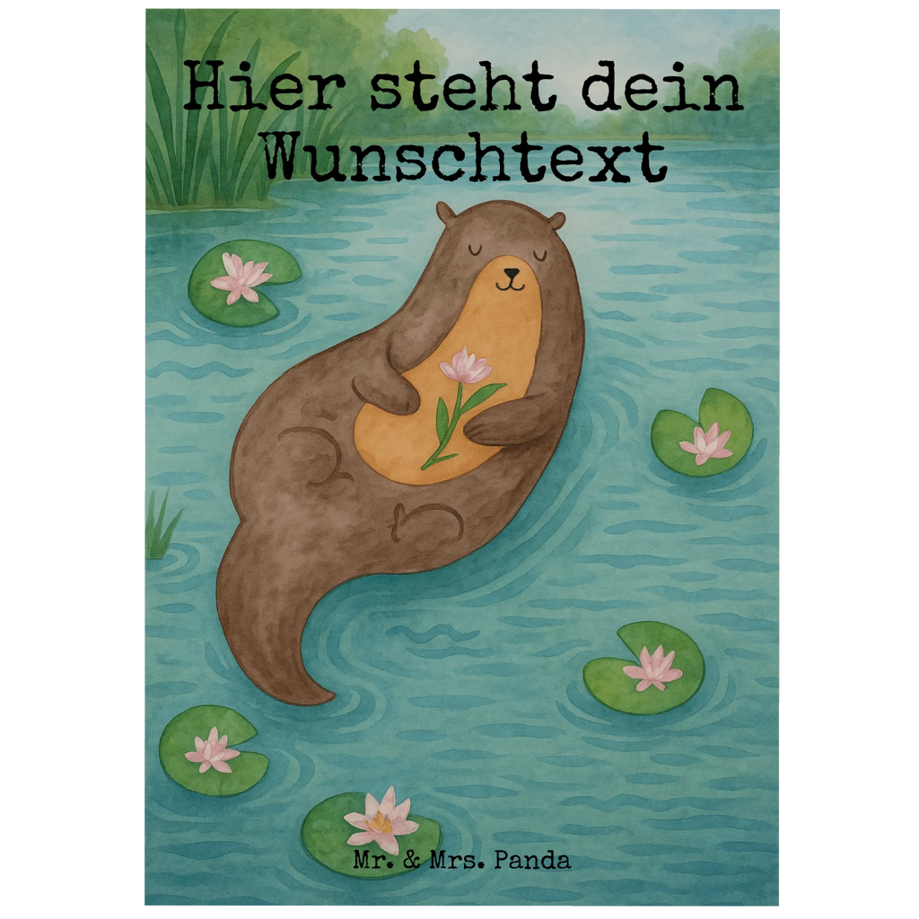 Personalised postcard otter Water Lily Design Grußkarte mit Wunschtext, Ansichtskarte mit Namen, Postkarte mit Namen, Ansichtskarte mit Wunschtext, Postkarte personalisierbar, Postkarte mit Wunschtext, Geschenkkarte mit Wunschtext, Karte mit Namen, Karte mit Wunschtext, Geschenkkarte mit Namen, Einladung mit Wunschtext, Grußkarte mit Namen, Einladung mit Namen, Postkarte bedrucken, Otter, Fischotter, Seeotter, Otter Seeotter See Otter