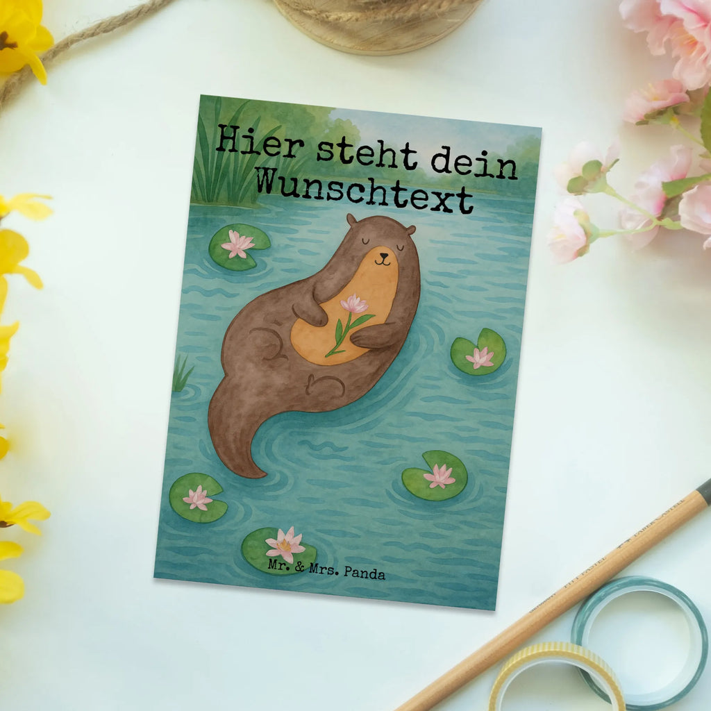 Personalised postcard otter Water Lily Design Grußkarte mit Wunschtext, Ansichtskarte mit Namen, Postkarte mit Namen, Ansichtskarte mit Wunschtext, Postkarte personalisierbar, Postkarte mit Wunschtext, Geschenkkarte mit Wunschtext, Karte mit Namen, Karte mit Wunschtext, Geschenkkarte mit Namen, Einladung mit Wunschtext, Grußkarte mit Namen, Einladung mit Namen, Postkarte bedrucken, Otter, Fischotter, Seeotter, Otter Seeotter See Otter