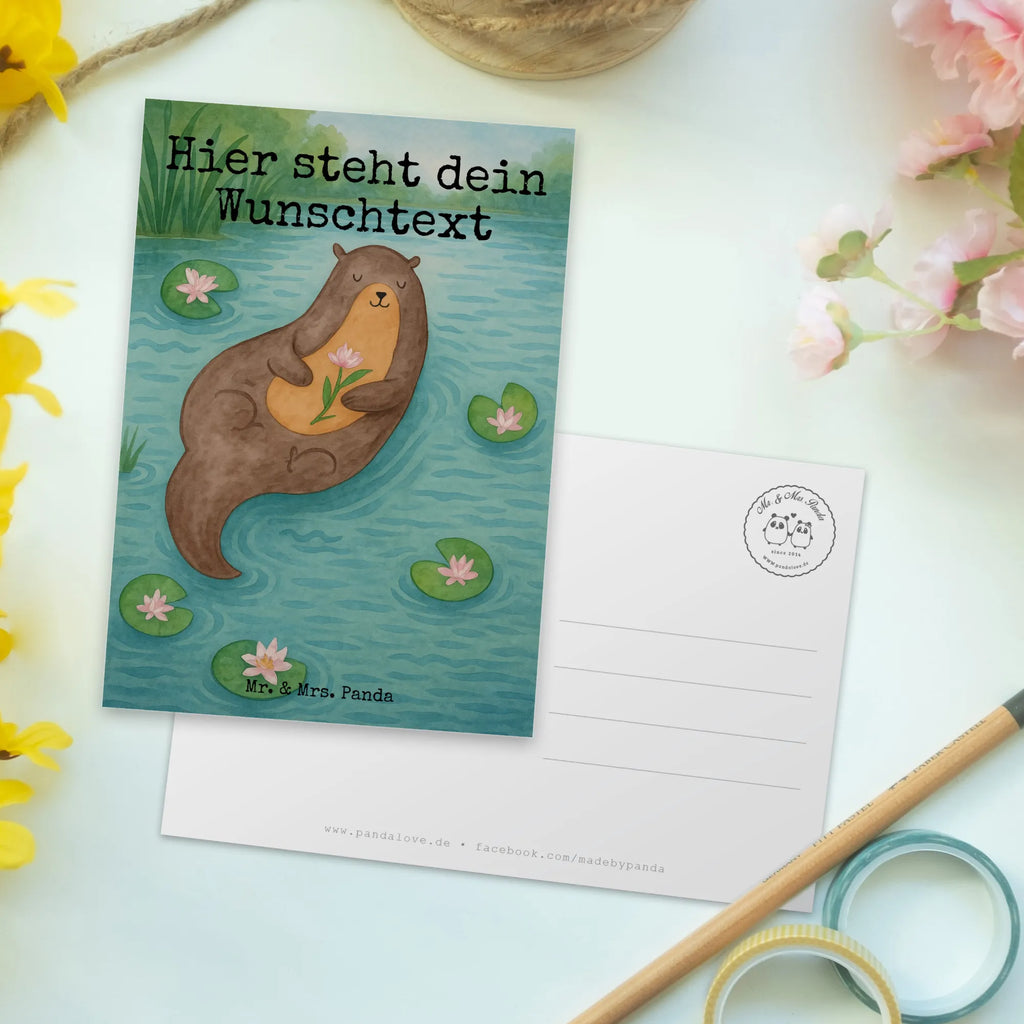 Personalised postcard otter Water Lily Design Grußkarte mit Wunschtext, Ansichtskarte mit Namen, Postkarte mit Namen, Ansichtskarte mit Wunschtext, Postkarte personalisierbar, Postkarte mit Wunschtext, Geschenkkarte mit Wunschtext, Karte mit Namen, Karte mit Wunschtext, Geschenkkarte mit Namen, Einladung mit Wunschtext, Grußkarte mit Namen, Einladung mit Namen, Postkarte bedrucken, Otter, Fischotter, Seeotter, Otter Seeotter See Otter