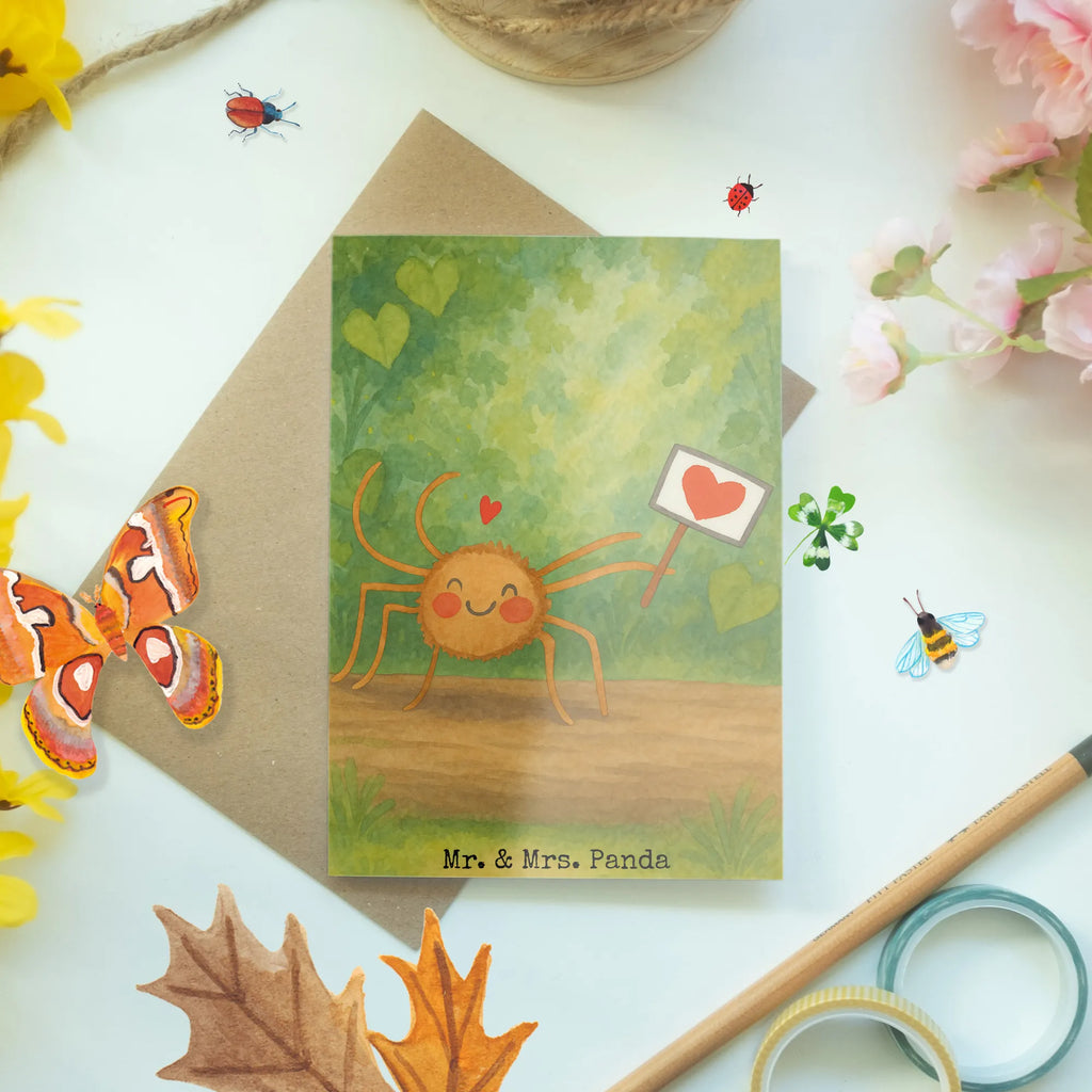 Grußkarte Spinne Agathe Motivation Design Grußkarte, Klappkarte, Einladungskarte, Glückwunschkarte, Hochzeitskarte, Geburtstagskarte, Karte, Ansichtskarten, Spinne Agathe, Spinne, Agathe, Videos, Merchandise, Motivation, Glück, Liebe, Vertrauen, Dankeschön