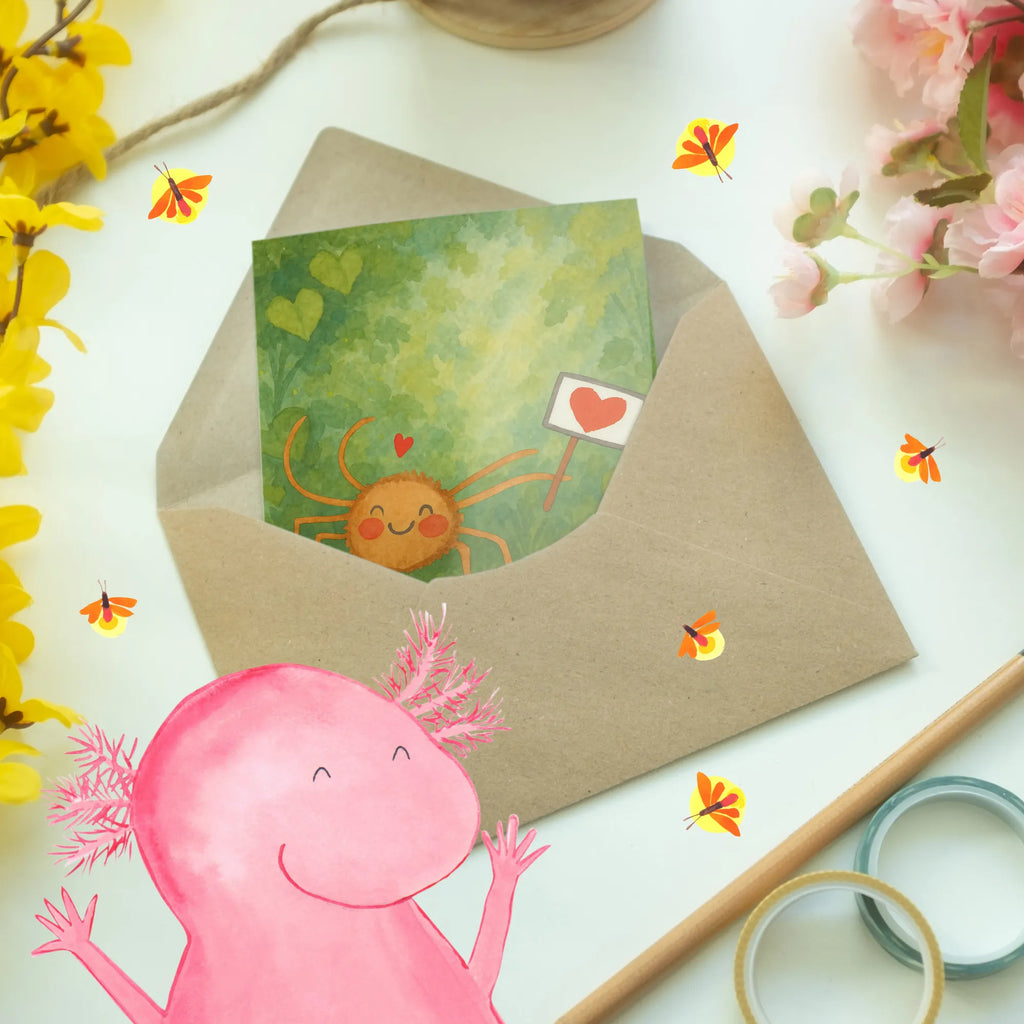 Grußkarte Spinne Agathe Motivation Design Grußkarte, Klappkarte, Einladungskarte, Glückwunschkarte, Hochzeitskarte, Geburtstagskarte, Karte, Ansichtskarten, Spinne Agathe, Spinne, Agathe, Videos, Merchandise, Motivation, Glück, Liebe, Vertrauen, Dankeschön