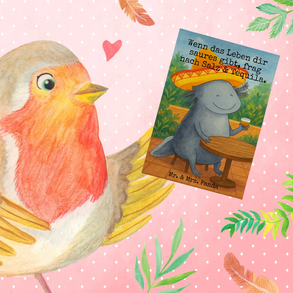 Grußkarte Axolotl Tequila Design Grußkarte, Klappkarte, Einladungskarte, Glückwunschkarte, Hochzeitskarte, Geburtstagskarte, Karte, Ansichtskarten, Axolotl, Molch, Mexico, Mexiko, Sombrero, Zitrone, Tequila, Motivation, Spruch, Schwanzlurch, Lurch, Lurche, Axolot, Feuerdrache, Feuersalamander