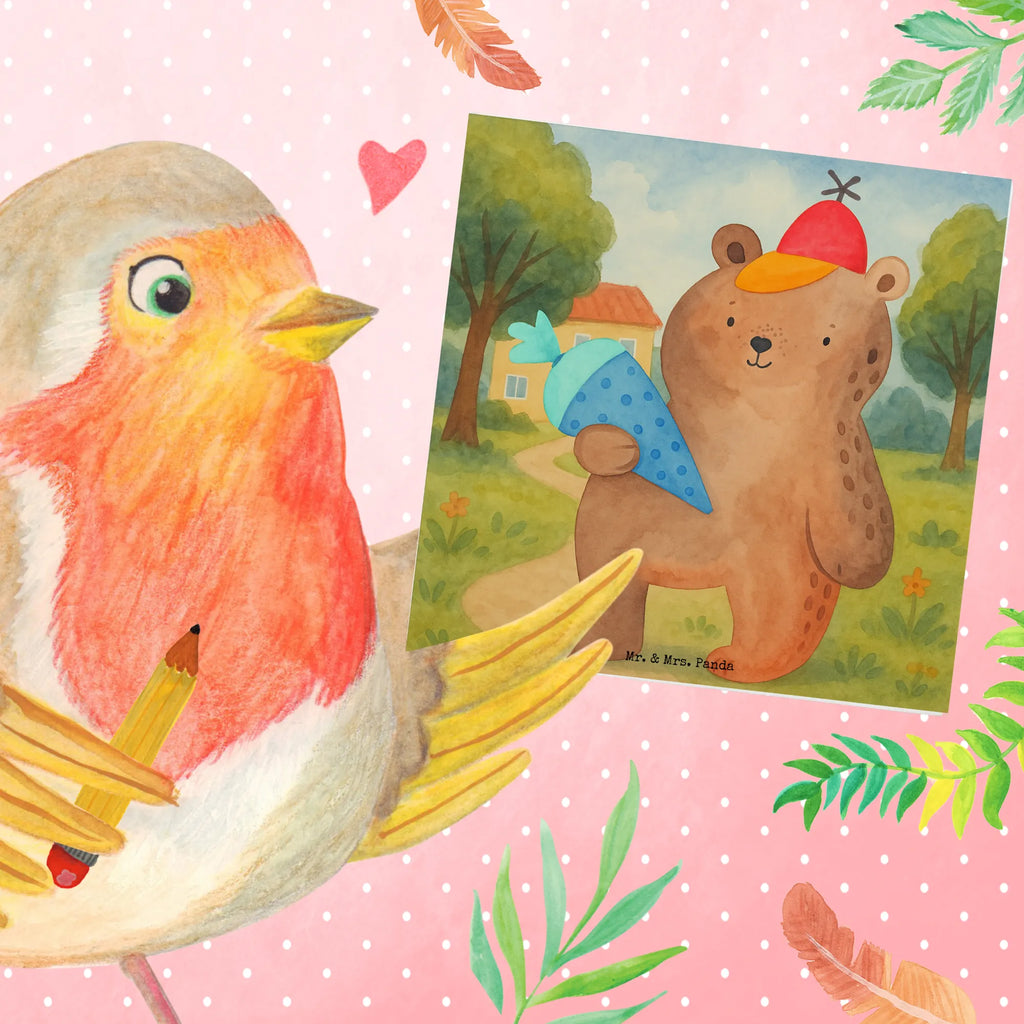 Deluxe Karte Bär Schultüte Design Klappkarte, Hochwertige Grußkarte, Geburtstagskarte, Hochzeitskarte, Karte, Hochwertige Klappkarte, Einladungskarte, Glückwunschkarte, Grußkarte, Bär, Teddy, Teddybär, Schulbeginn, Erster Schultag Geschenk, Schulanfang, Grundschule, Einschulung Geschenk, Schule Geschenk, Bär Motiv, Schultüte