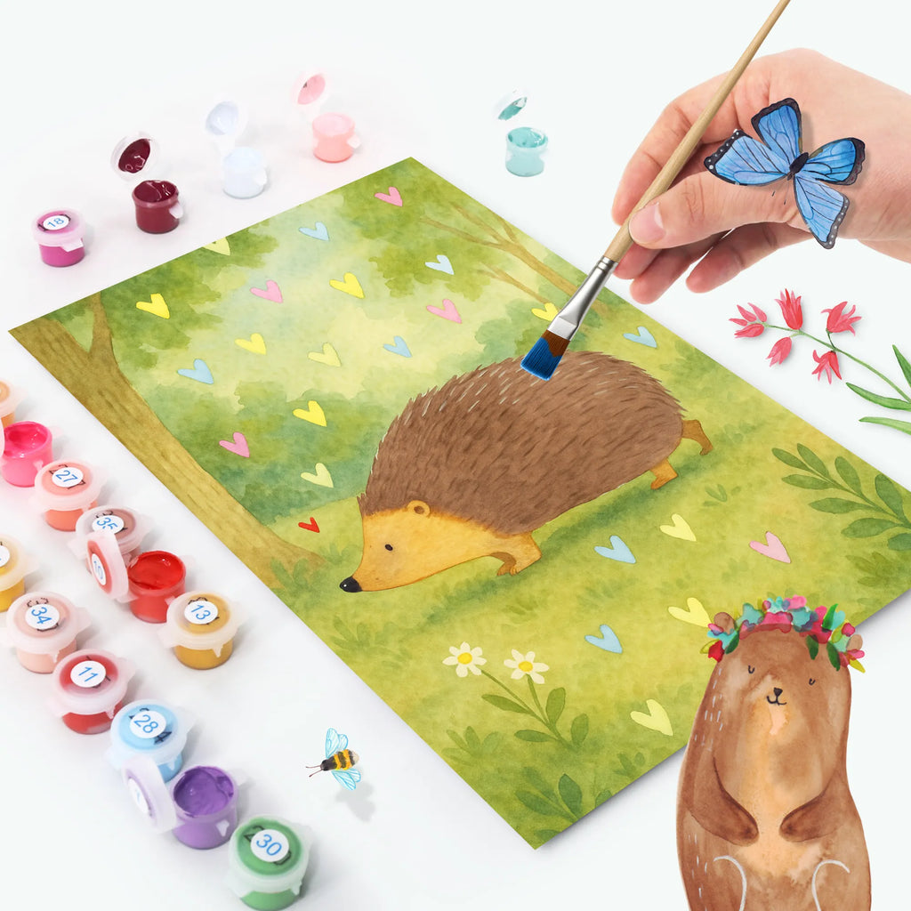 Malen nach Zahlen Igel Herzen Design DIY, Baseln, Kreativität, Kunstwerk, Bastelidee, Malen nach Zahlen, Ausmalbild, Malen, Künstler, Tiermotive, Gute Laune, lustige Sprüche, Tiere, Herz, Kuss, Herzen, Liebe, Vertrauen, Leben, Igel
