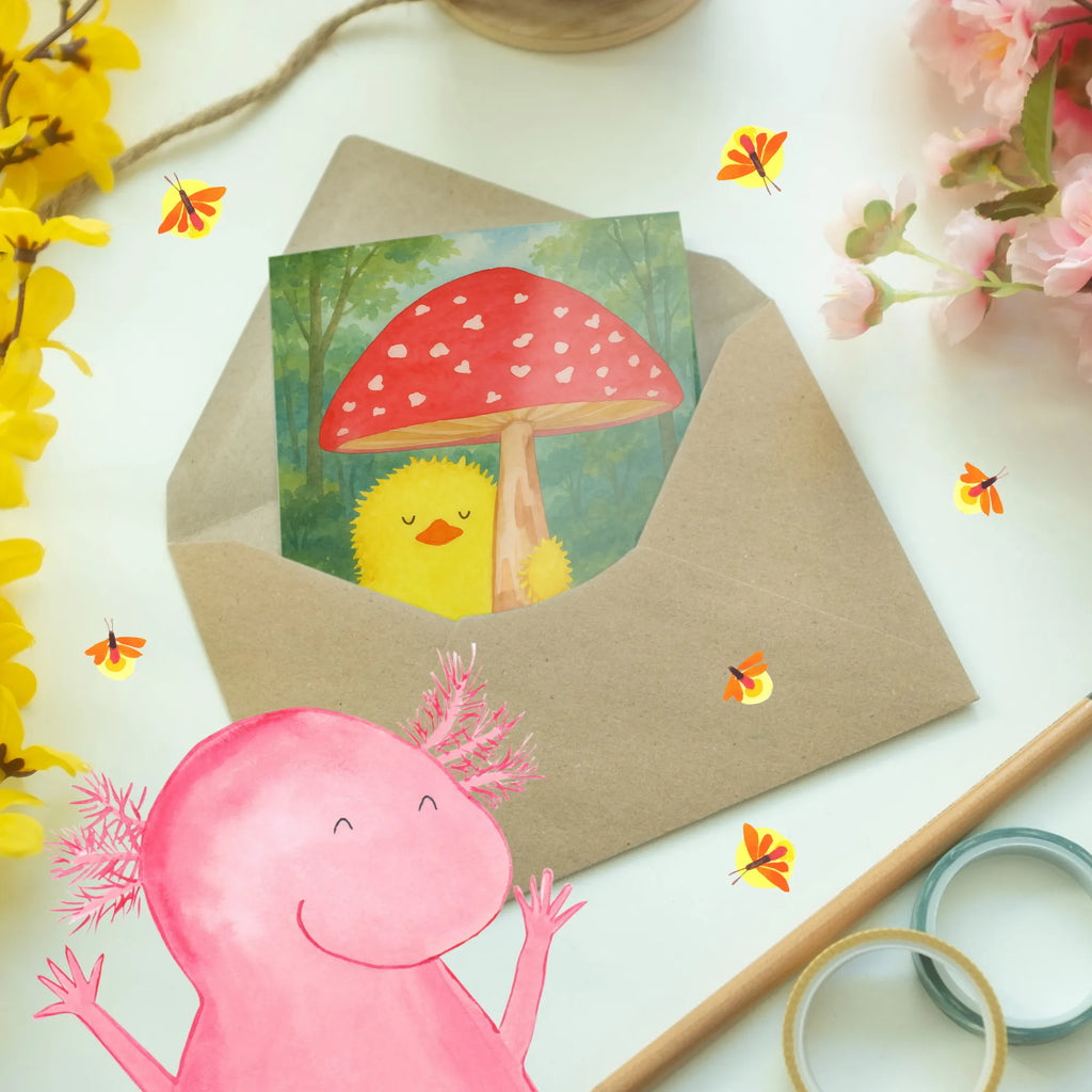 Grußkarte Küken Fliegenpilz Design Grußkarte, Klappkarte, Einladungskarte, Glückwunschkarte, Hochzeitskarte, Geburtstagskarte, Karte, Ansichtskarten, Ostern, Osterhase, Ostergeschenke, Osternest, Osterdeko, Geschenke zu Ostern, Ostern Geschenk, Ostergeschenke Kinder, Ostern Kinder, Küken, Fliegenpilz, Glückspilz, Frohe Ostern, Ostergrüße