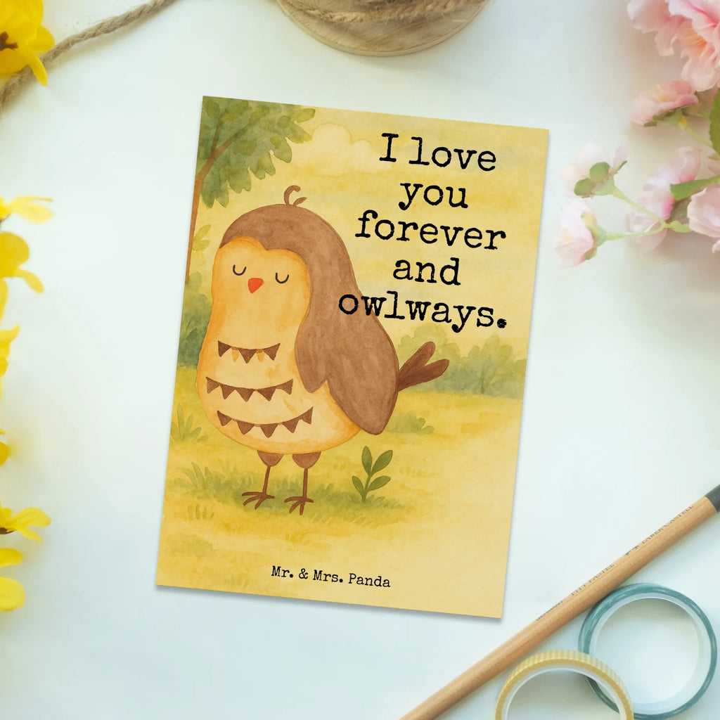 Postkarte Eule Zufrieden Design einzelkarte, Postkarte, bildkarte, Kunstkarten, Designkarte, Motivkarte, kunstkarte, Fotokarte, Ansichtskarte, spruchkarte, Postkarten, Ansichtskarten, Grußkarte, Eule, Liebe Spruch, Romantisch, Eule Spruch, Geschenk Hochzeitstag, Wortspiel Lustig, Spruch schön, Eule Deko, Owl