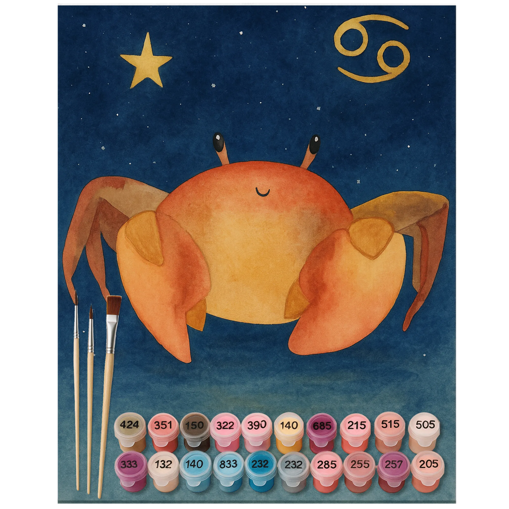 Malowanie według numerów znak zodiaku krab Design Kunstwerk, Malen, Ausmalbild, Künstler, Malen nach Zahlen, Bastelidee, Baseln, DIY, Kreativität, Tierkreiszeichen, Sternzeichen, Horoskop, Astrologie, Aszendent, Krabbe, Geschenk Juli, Krebs Geschenk, Geschenk Meer, Meerestier, Krebse, Geschenk Juni, Geburtstag Juni, Geburtstag Juli, Krebs Sternzeichen