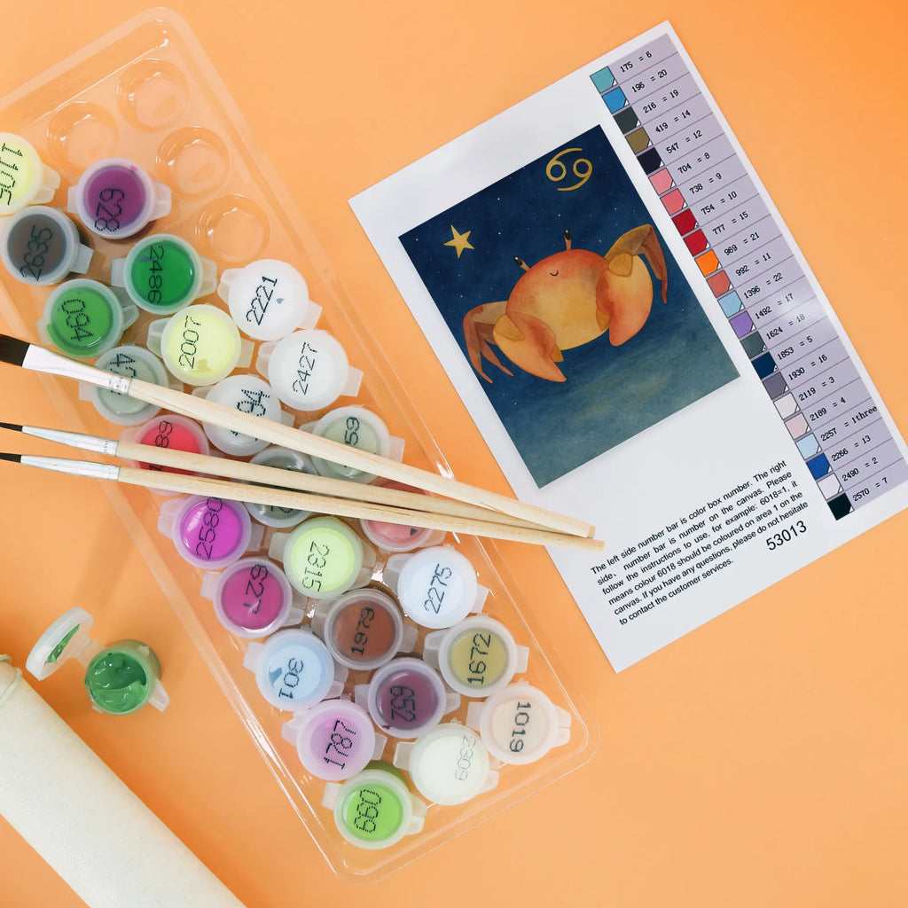 Malowanie według numerów znak zodiaku krab Design Kunstwerk, Malen, Ausmalbild, Künstler, Malen nach Zahlen, Bastelidee, Baseln, DIY, Kreativität, Tierkreiszeichen, Sternzeichen, Horoskop, Astrologie, Aszendent, Krabbe, Geschenk Juli, Krebs Geschenk, Geschenk Meer, Meerestier, Krebse, Geschenk Juni, Geburtstag Juni, Geburtstag Juli, Krebs Sternzeichen