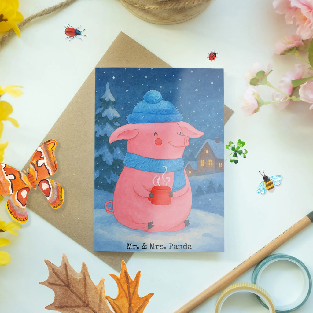 Grußkarte Schwein Glühwein Design Grußkarte, Klappkarte, Einladungskarte, Glückwunschkarte, Hochzeitskarte, Geburtstagskarte, Karte, Ansichtskarten, Winter, Weihnachten, Weihnachtsdeko, Nikolaus, Advent, Heiligabend, Wintermotiv, Glühschwein, Glühwein, Weihnachtsmarkt, Punsch