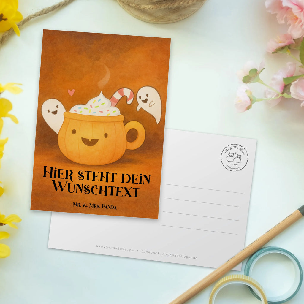 Personalisierte Postkarte Kaffee Gespenst Design Ansichtskarte mit Wunschtext, Karte mit Wunschtext, Einladung mit Namen, Postkarte personalisierbar, Postkarte mit Namen, Postkarte bedrucken, Geschenkkarte mit Wunschtext, Geschenkkarte mit Namen, Einladung mit Wunschtext, Grußkarte mit Wunschtext, Ansichtskarte mit Namen, Karte mit Namen, Postkarte mit Wunschtext, Grußkarte mit Namen, Halloween, Deko, Martinssingen, Dekoration, Geschenke, Schenken, Halloween Deko, Kaffee, Pumpkin spiced Latte, Süßes sonst gibt's saures, Gespenst, Trick or Treat