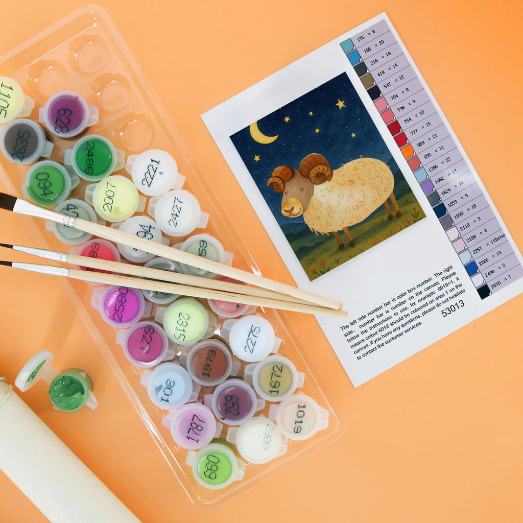 Malowanie według numerów znak zodiaku Baran Design Künstler, Ausmalbild, Kunstwerk, Baseln, Malen, DIY, Malen nach Zahlen, Bastelidee, Kreativität, Tierkreiszeichen, Sternzeichen, Horoskop, Astrologie, Aszendent, Geburtstag April, Bock, Widder Sternzeichen, Geschenk April, Geburtstag März, Widder Geschenk, Schafbock, Geschenk März