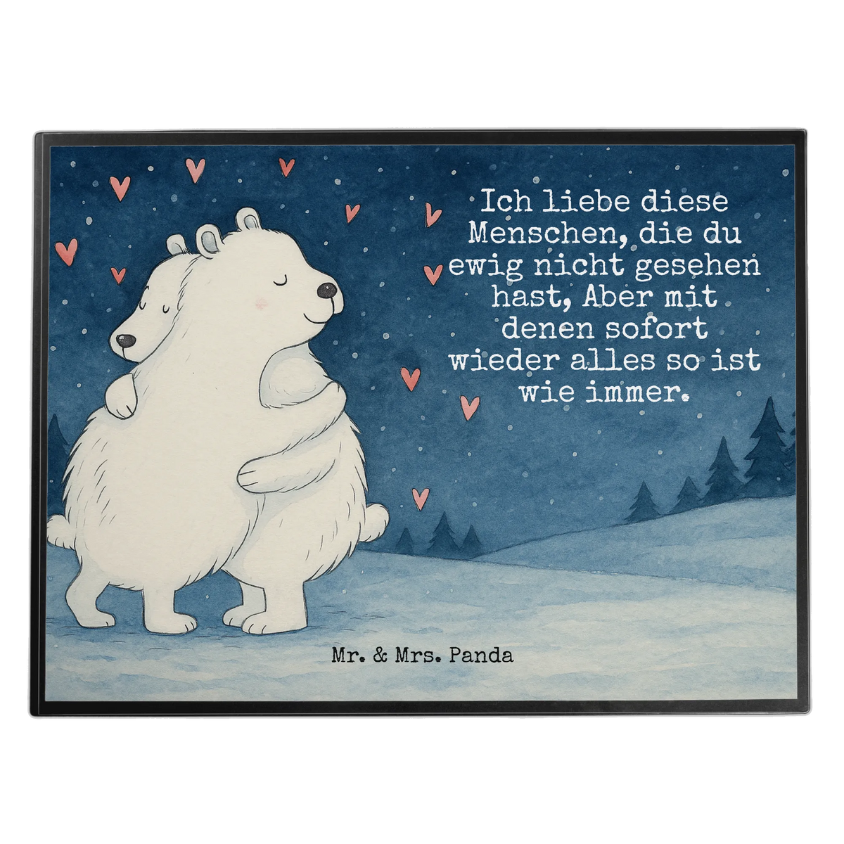 Desk pad Icebear Embrace Design cute, cute animal motives, hand drawn, gift ideas, funny sayings, good mood, special gifts, animal lover, card, gifts, small animals
