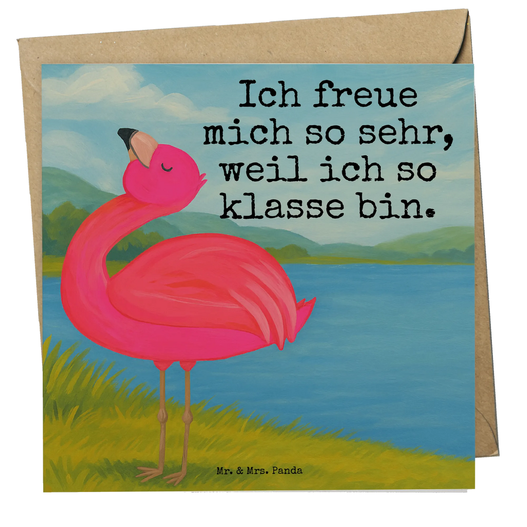 Deluxe Karte Flamingo Stolz Design Karte, Grußkarte, Klappkarte, Einladungskarte, Glückwunschkarte, Hochzeitskarte, Geburtstagskarte, Hochwertige Grußkarte, Hochwertige Klappkarte, Flamingo, stolz, Freude, Selbstliebe, Selbstakzeptanz, Freundin, beste Freundin, Tochter, Mama, Schwester