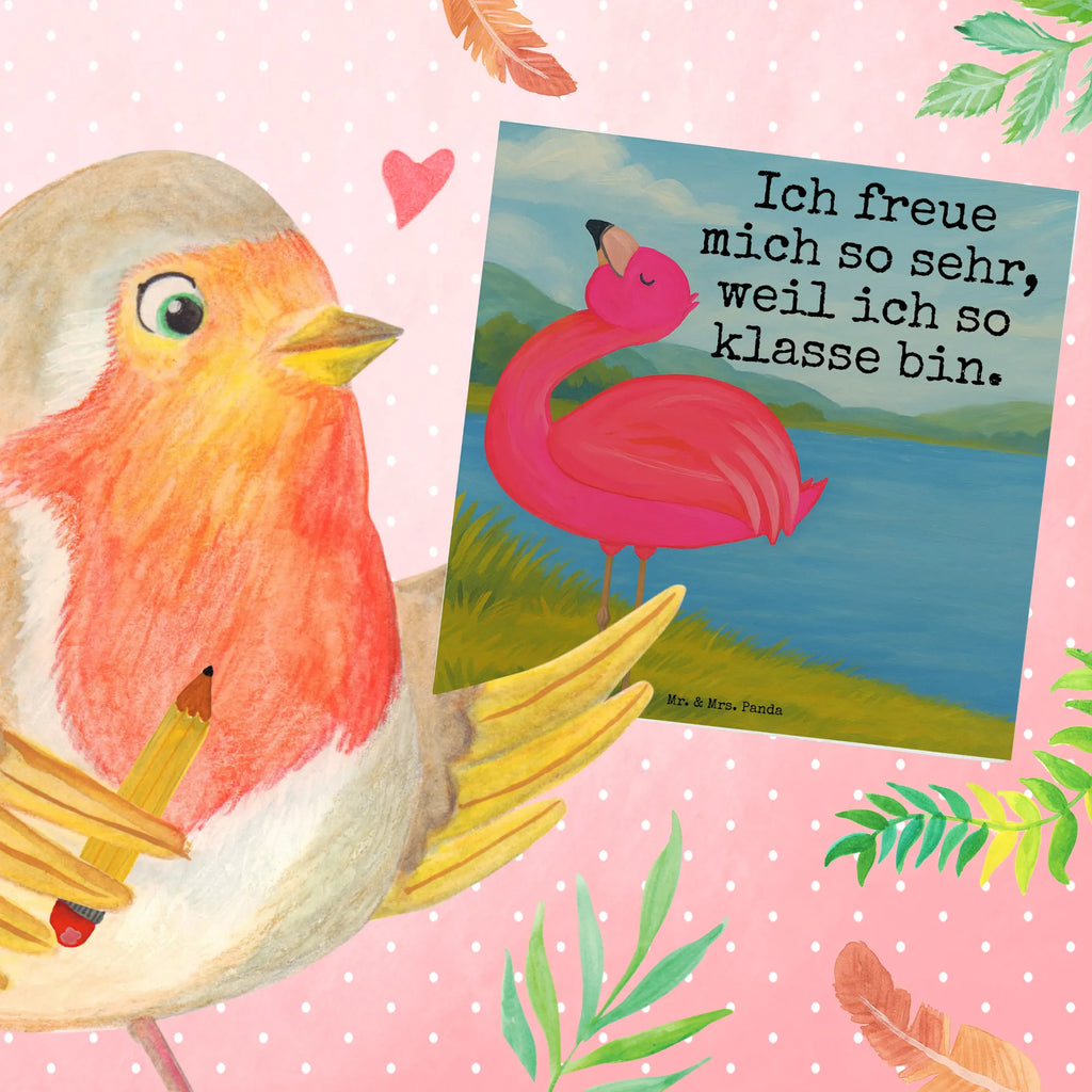 Deluxe Karte Flamingo Stolz Design Karte, Grußkarte, Klappkarte, Einladungskarte, Glückwunschkarte, Hochzeitskarte, Geburtstagskarte, Hochwertige Grußkarte, Hochwertige Klappkarte, Flamingo, stolz, Freude, Selbstliebe, Selbstakzeptanz, Freundin, beste Freundin, Tochter, Mama, Schwester