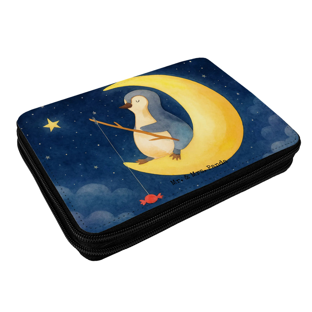 Leather folder Penguin moon Design Federmappe, Stiftetasche, Stifte Etui, Schule, Einschulung, Geschenk, Kind, Schüler, Schülerin, Stifterolle, Federmäppchen, Motiv, Grundschule, Federmäppchen bedruckt, Büro Stifte Etui, Bestückte Federmappe, Kinder Federmappe, Federmappe Einschulung, Pinguin, Pinguine, Spruch, schlafen, Nachtruhe, Einschlafen, Schlafzimmer, Schlafstörungen, Gästezimmer